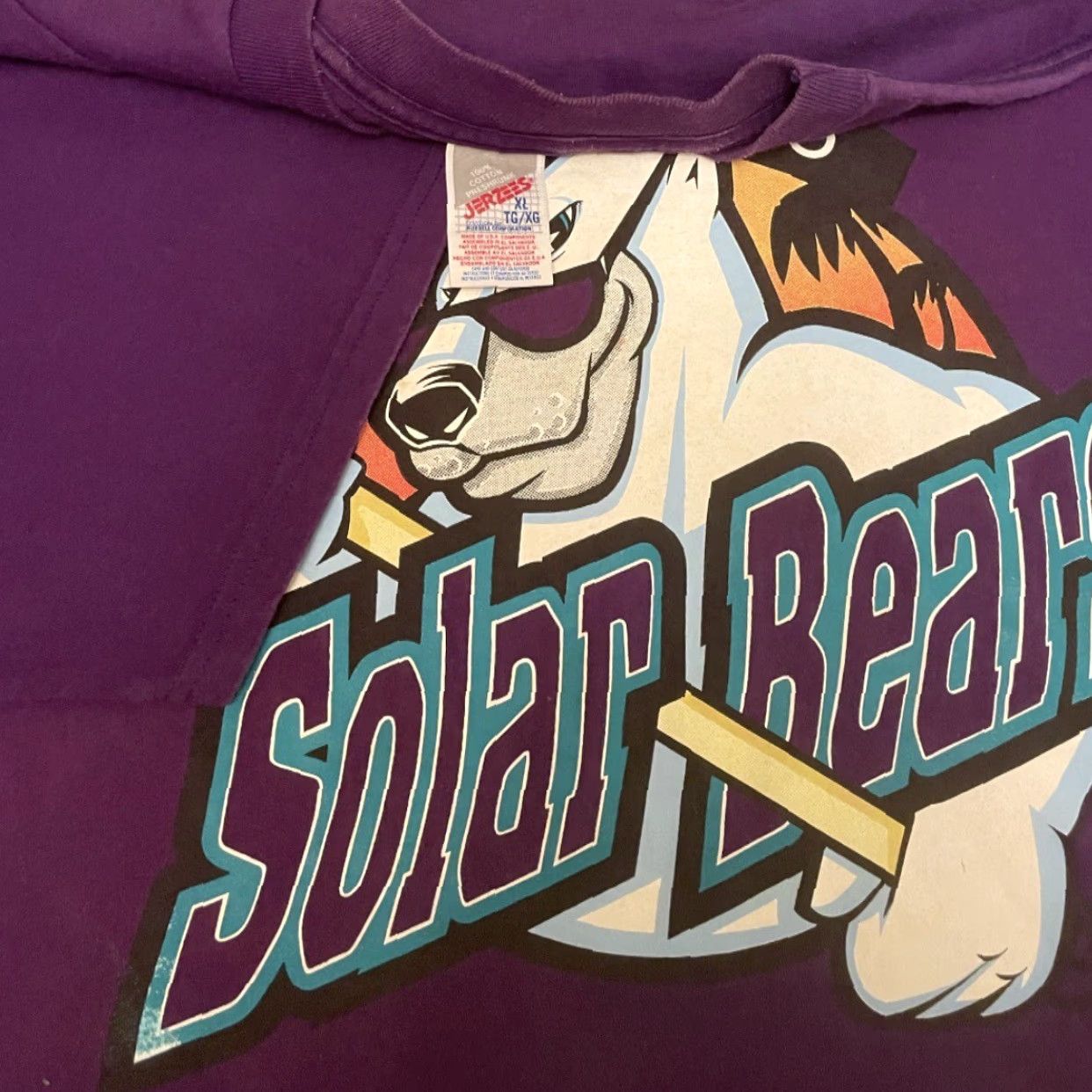 Vintage VINTAGE Orlando Solar Bears T-Shirt Logo 90s Purple XL Mens Size US XL / EU 56 / 4 - 2 Thumbnail
