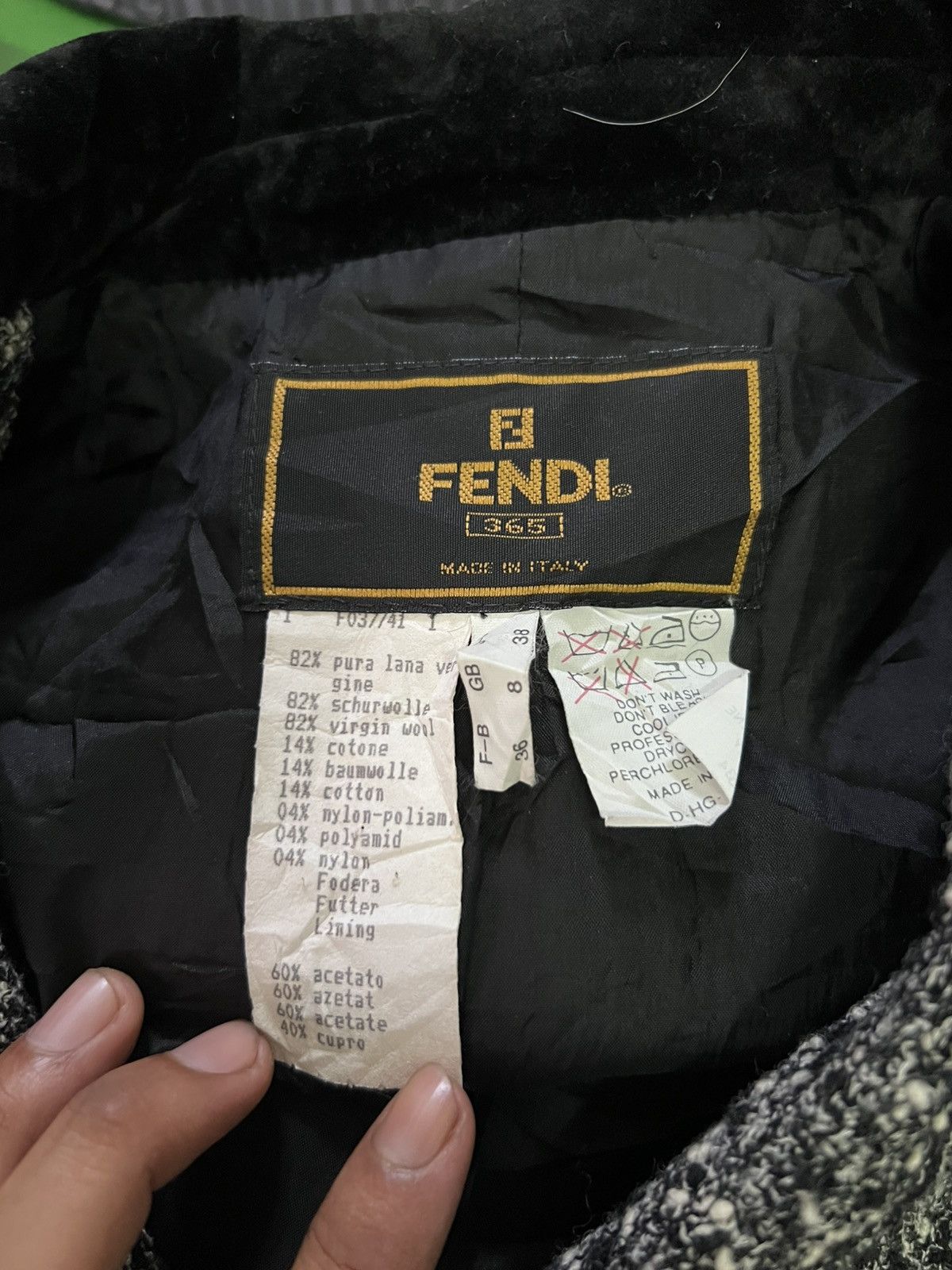 Fendi Authentic Fendi Tweed Coat Size S / US 4 / IT 40 - 4 Thumbnail