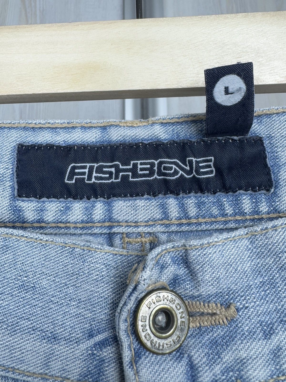 Vintage FISHBONE Vintage y2k blue baggy double knee distressed pants Size US 34 / EU 50 - 10 Thumbnail