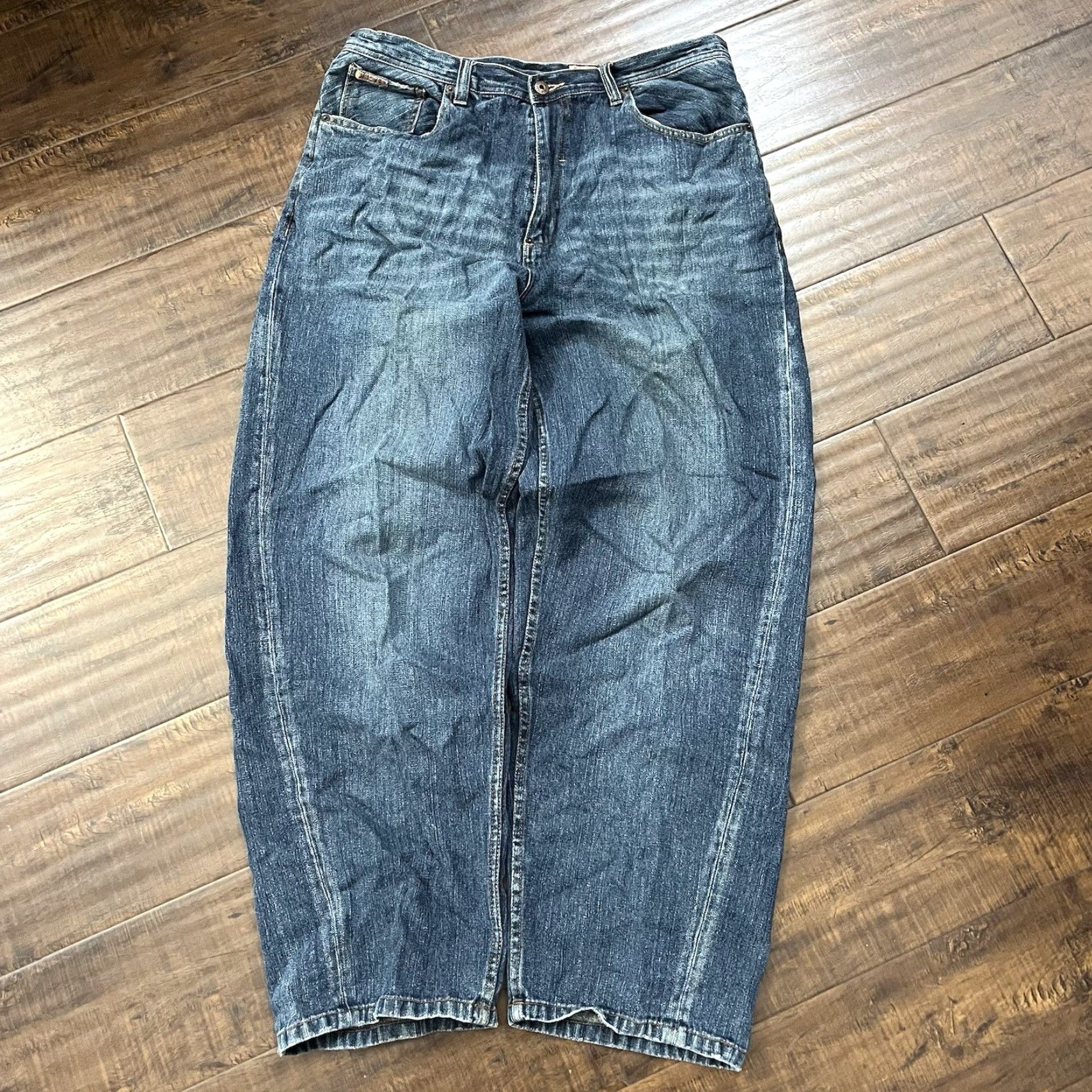 Vintage VINTAGE Meoshe Jeans Men’s 34x31 Blue Wide-Leg Baggy 90s Hip Hop Grunge 34x31 Jeans Men’s Blue Denim Cotton 5-Pocket Regular Inseam 31in XS? Size US 34 / EU 50 - 2 Thumbnail