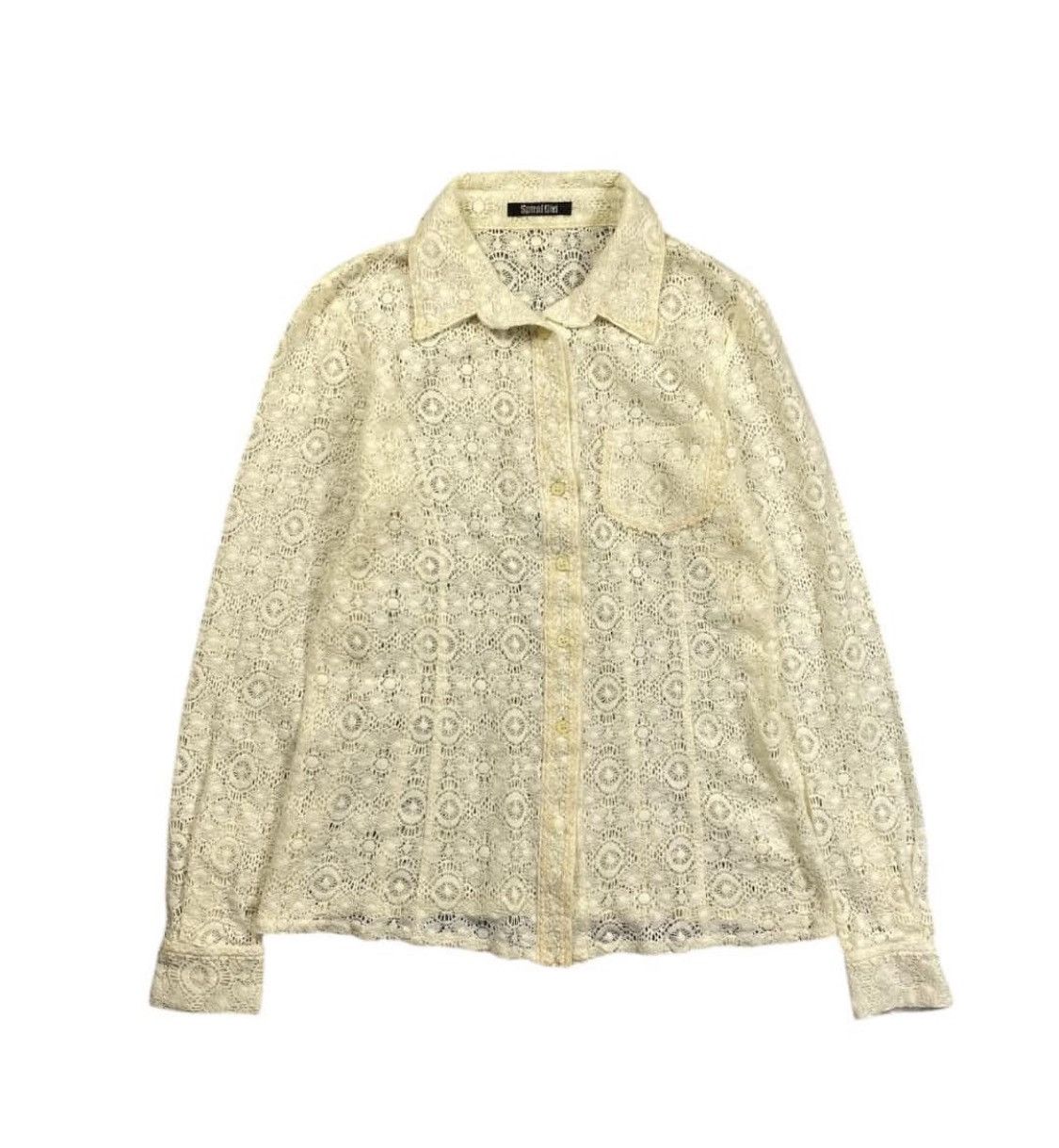 Handmade Vintage Lace Shirt Size S / US 4 / IT 40 - 2 Thumbnail