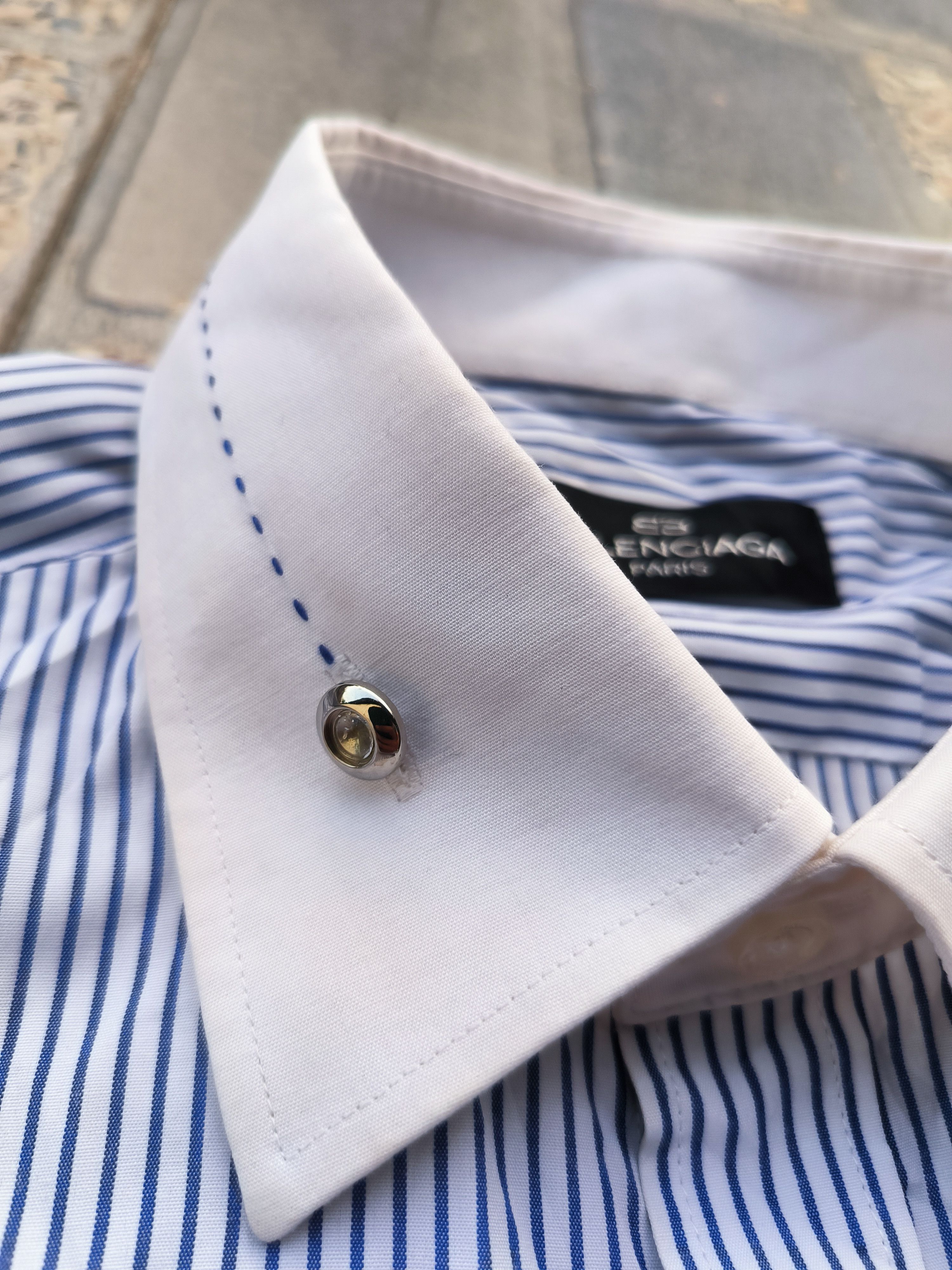 Balenciaga Vintage Balenciaga Stripe Shirt Size US L / EU 52-54 / 3 - 4 Thumbnail