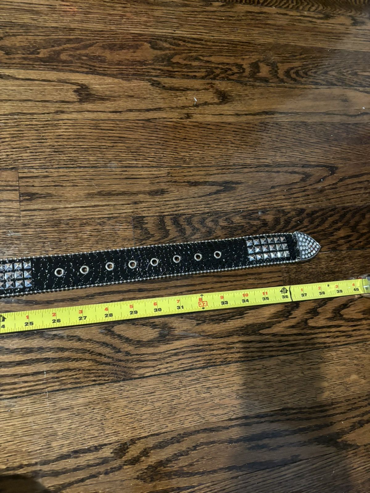 Japanese Brand × Vintage D2 - Rhinestone Studded Buckle Belt Size 30 - 7 Thumbnail