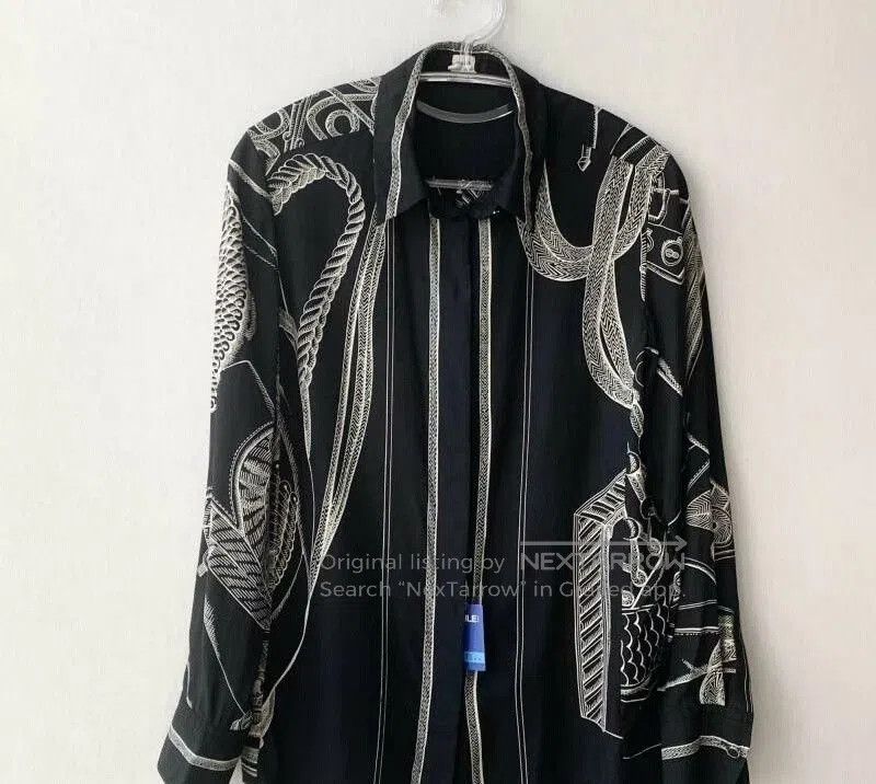 Hermes Hermes Silk Shirt Black Chain Print. Size XXS / US 00 / IT 34 - 1 Thumbnail