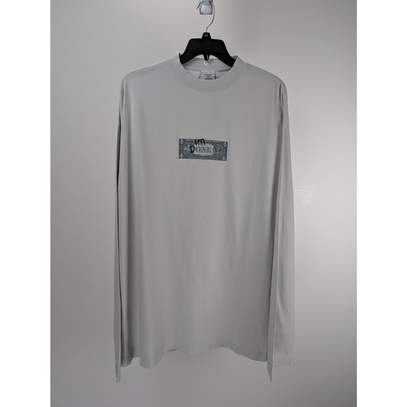 o1rshd1 Dollar Bill LS T-Shirt in Gray
