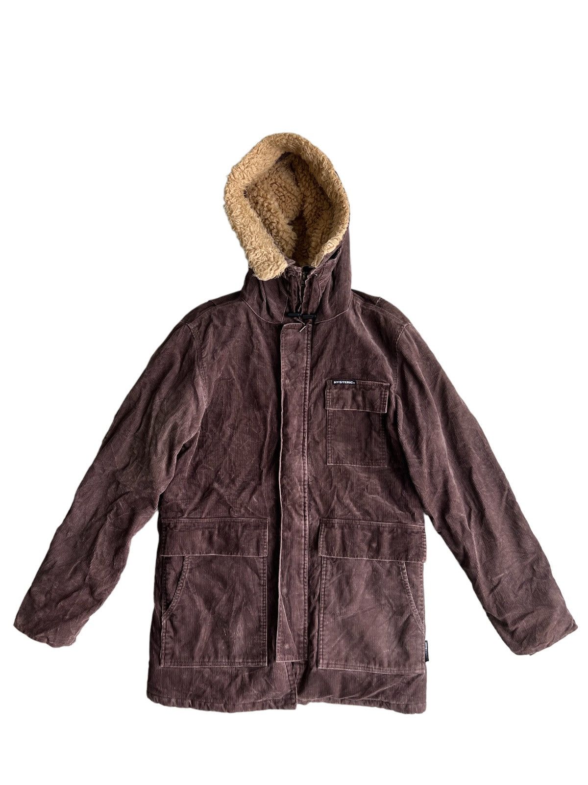 OG Hysteric Fluffy Fur Hoodie Parka Corduroy Coat Jacket