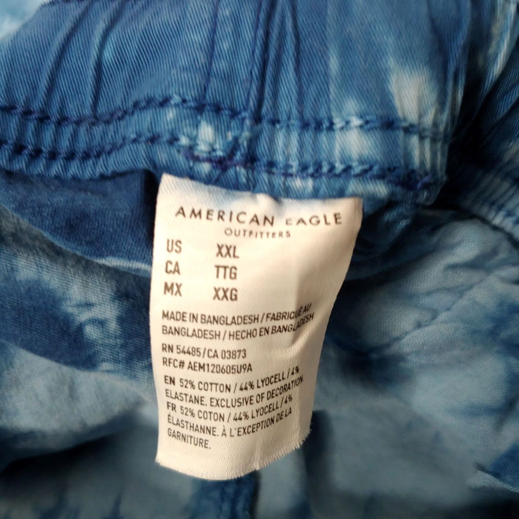 Vintage American Eagle XXL Tie Dye Mens Shorts Blue Casual Size US 39 - 6 Thumbnail