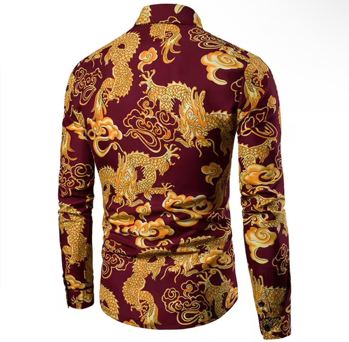 Other Chinese Style Dragon Print Cardigan Shirt Top Long Sleeve Size US XL / EU 56 / 4 - 2 Thumbnail
