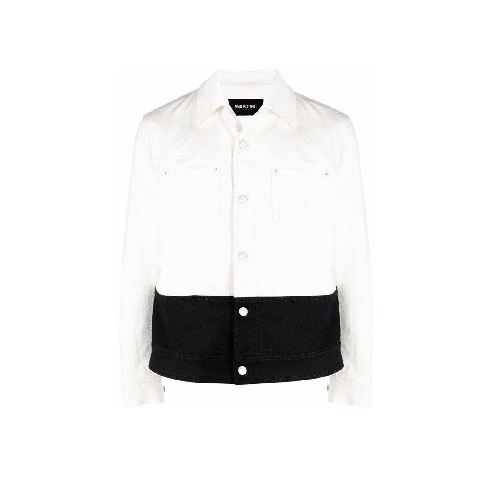 Neil Barrett SS21 Two Tone Panelled White Jacket