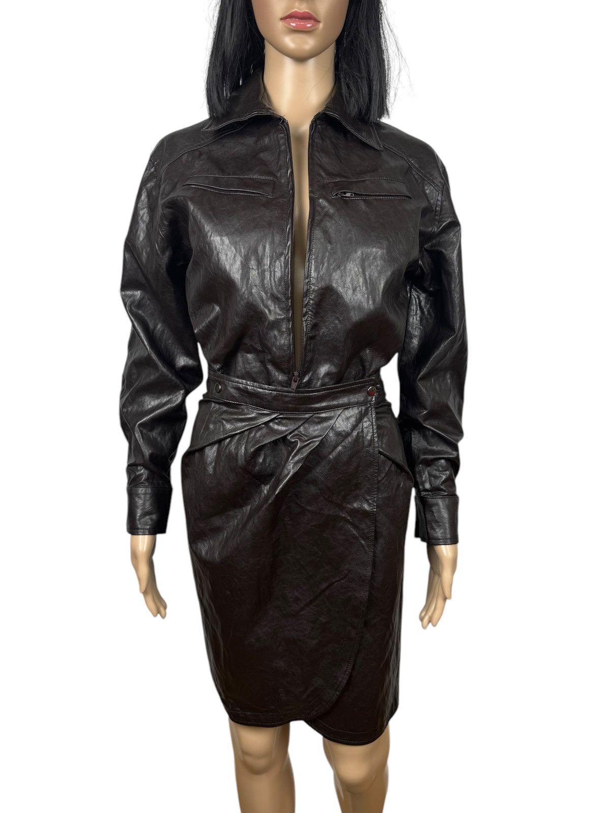 ba&sh Ba&sh Robe Sophia Marron Dress Viscose Collared size 0 XS Size XS / US 0-2 / IT 36-38 - 3 Thumbnail