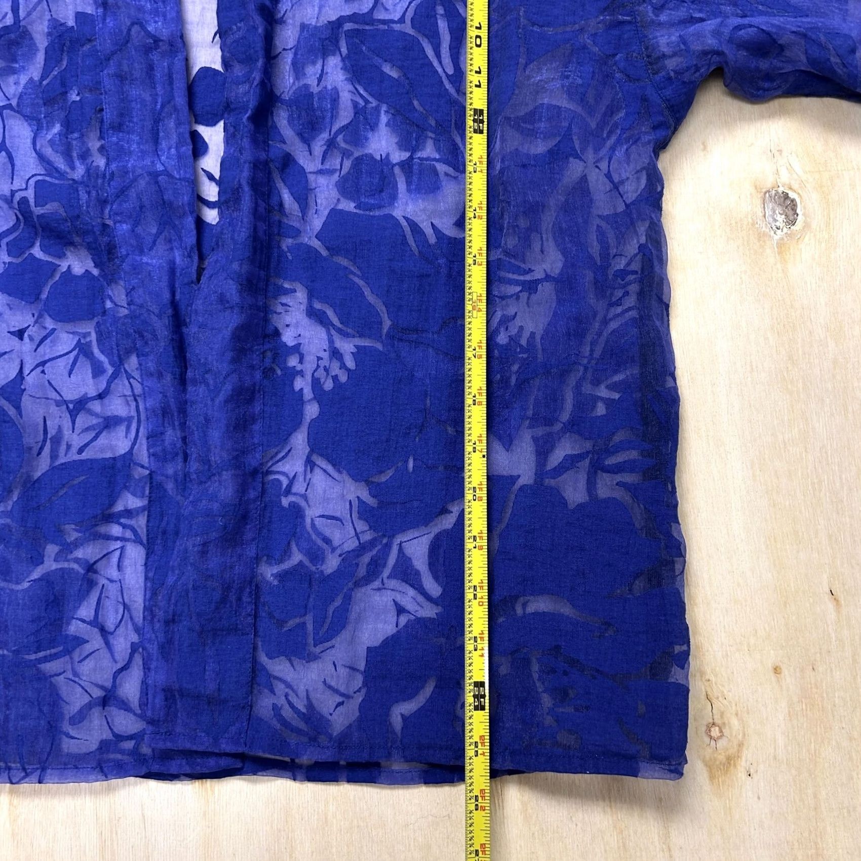 Vintage Chico's Blue Floral Kimono Blouse Womens 2 Lightweight 3/4 Sleeve Open Front Size XS / US 0-2 / IT 36-38 - 4 Thumbnail