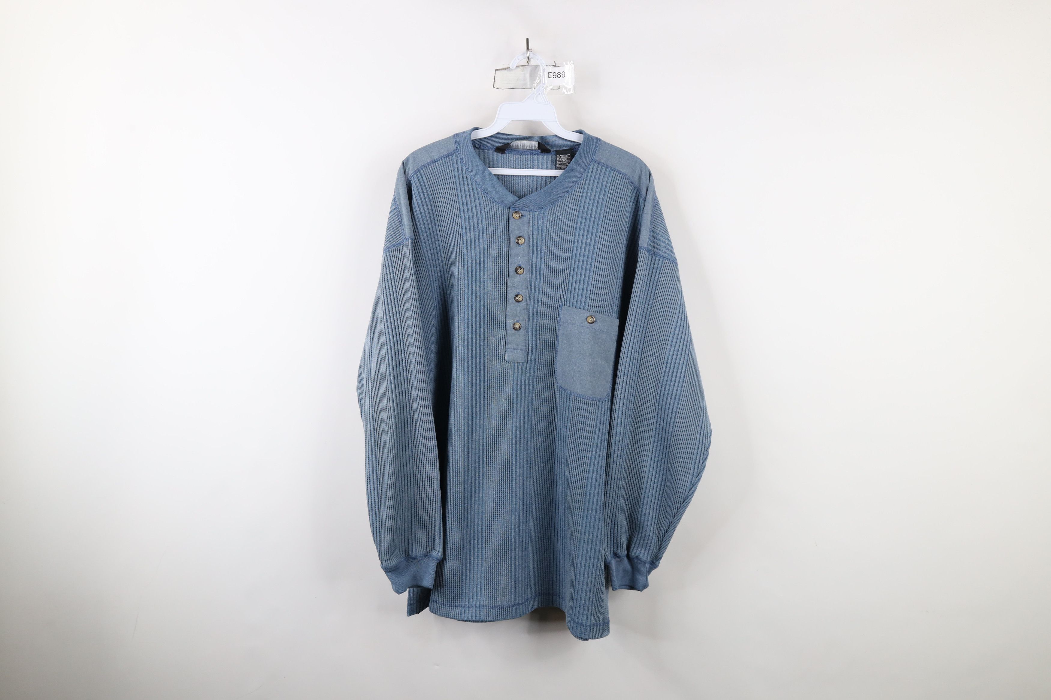 Vintage Vintage 90s Streetwear Ribbed Long Sleeve Henley T-Shirt Size US XL / EU 56 / 4 - 1 Thumbnail