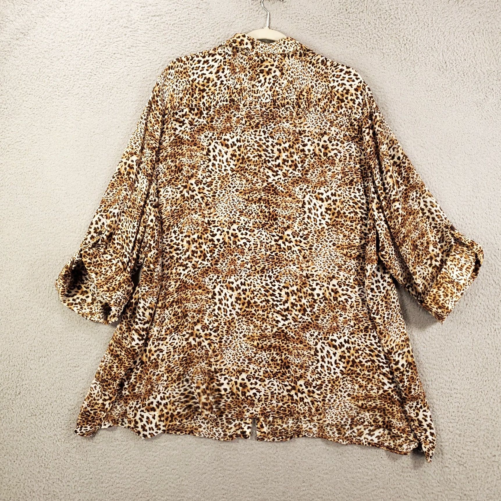 Vintage Maggie Barnes Blouse Womens 2X Animal Print Leopard Button Up Shirt Size XXL / US 16-18 / IT 52-54 - 7 Thumbnail