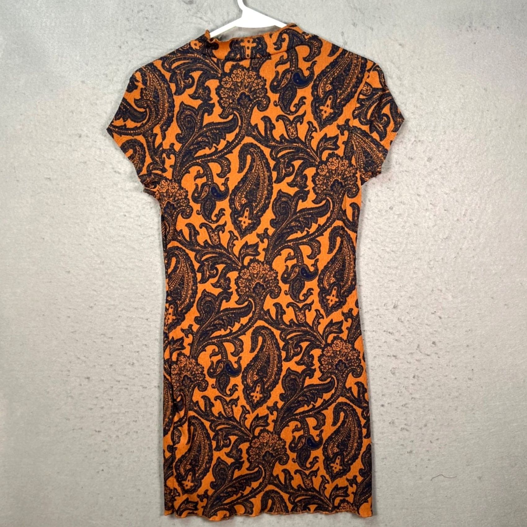 Urban Outfitters Urban Outfitters Dress Mini Bodycon Paisley Orange Blue Print Shirt? Size M / US 6-8 / IT 42-44 - 2 Thumbnail