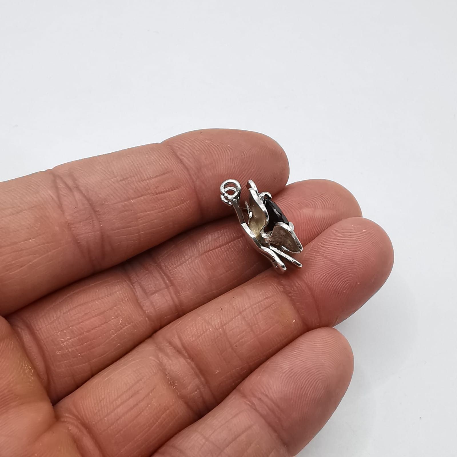Sterling Silver Vintage Pendant "Clover" 925 Sterling Silver Ruby 5,55g Size ONE SIZE - 7 Thumbnail