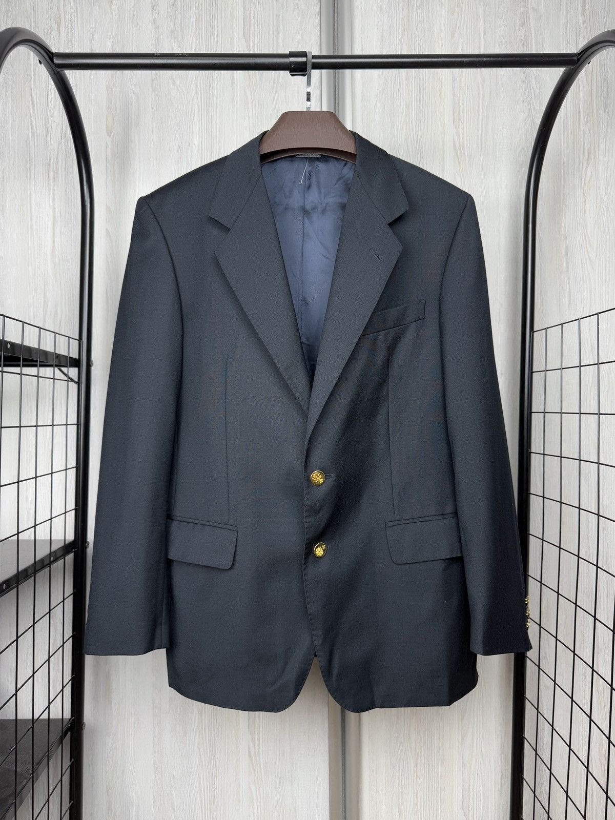 Tombolini Eugenio Tombolini vintage navy blue metal buttons sport coat Size 42R - 1 Thumbnail