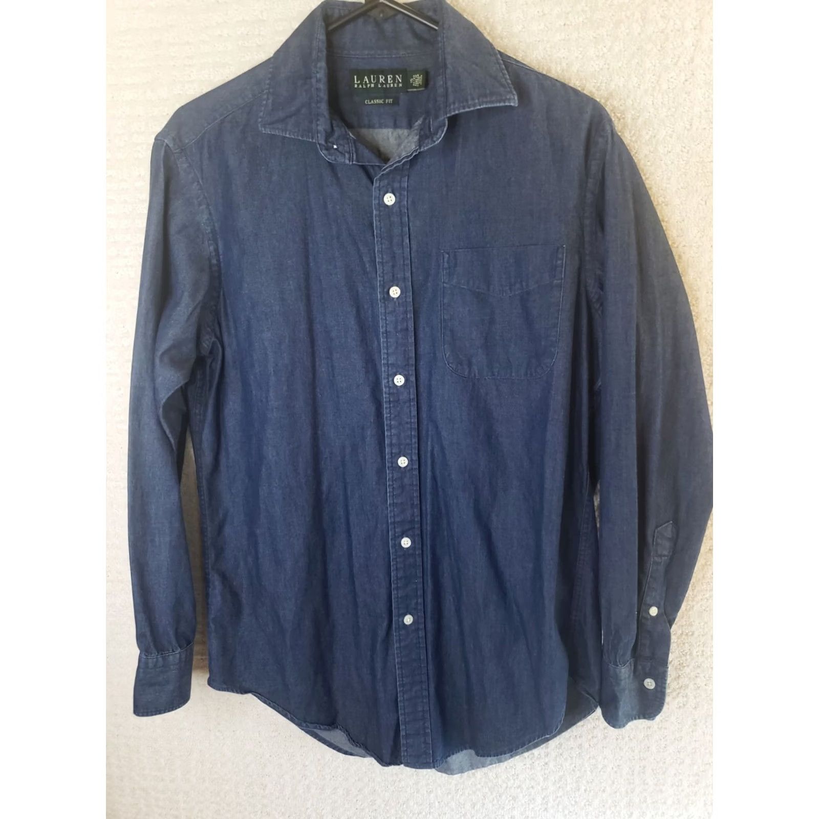 Ralph Lauren Lauren Ralph Lauren Shirt Men M Blue Denim Classic Fit Button L. S. 15 X 32/33 Size US M / EU 48-50 / 2 - 2 Thumbnail