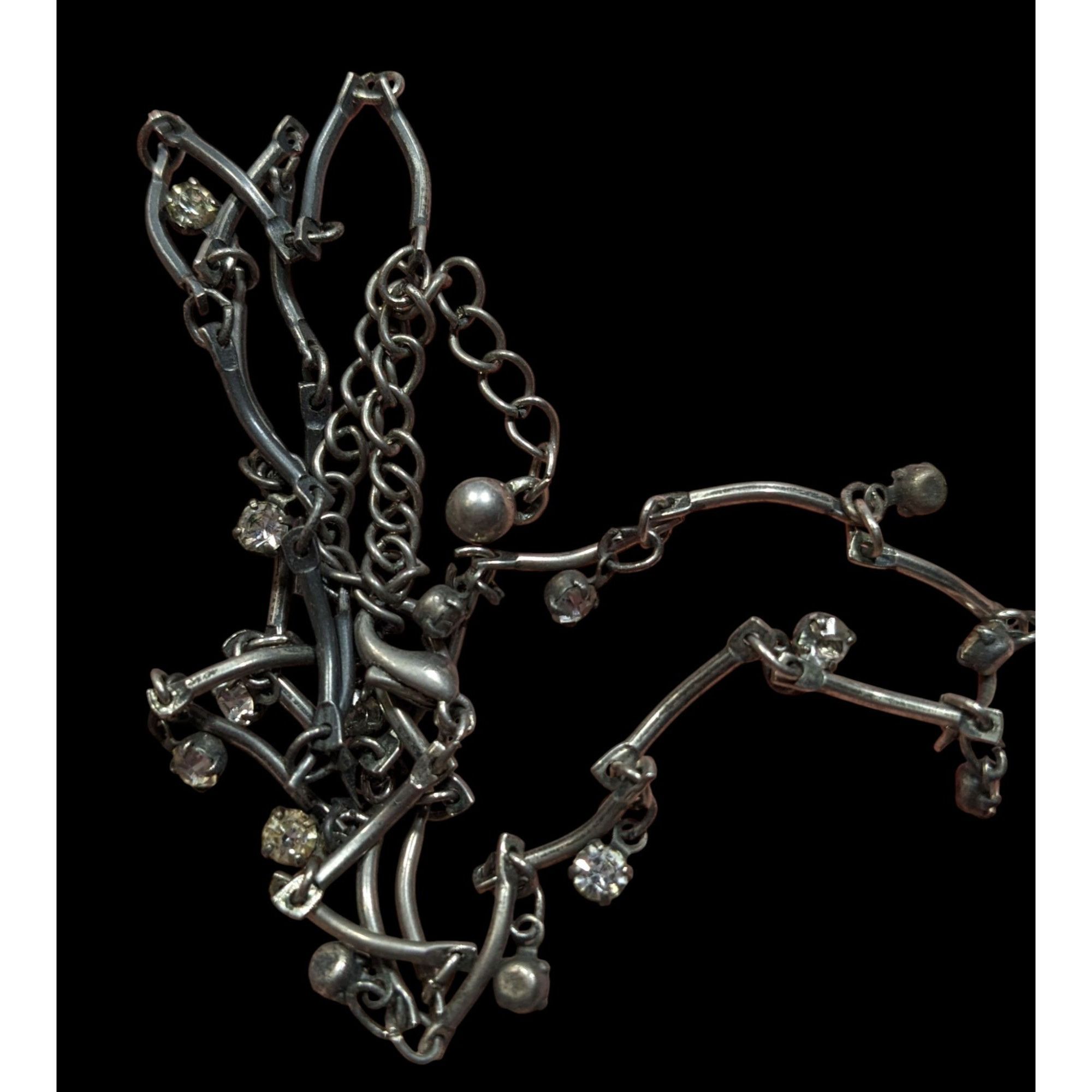 Other Silver-Tone Necklace With Dangling Crystal Accents & Adjusta Size ONE SIZE - 5 Thumbnail