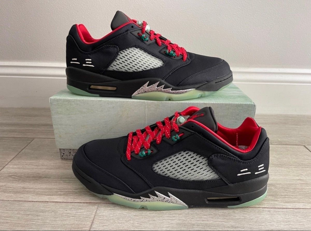 Air Jordan 5 Retro Low CLOT Classic Jade Fire Red Silver 12
