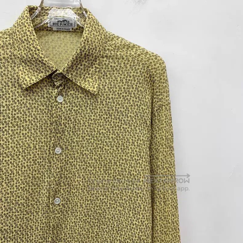 Other Hermes size 41 Yellow Pattern Printed Full Print Cotton Col Size US XS / EU 42 / 0 - 3 Thumbnail