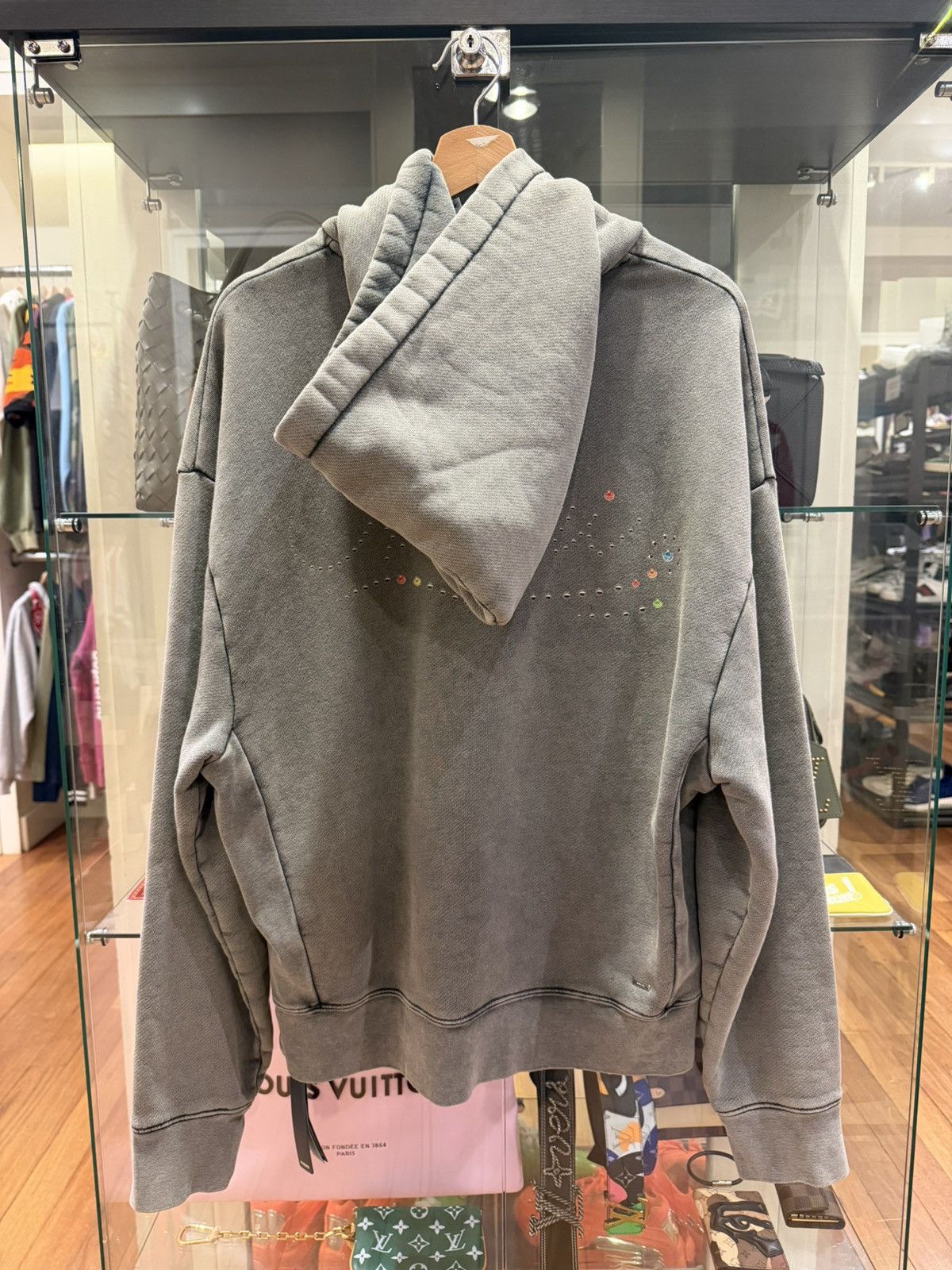 Amiri Amiri Rhinestone Hoodie -Washed Grey Size US M / EU 48-50 / 2 - 2 Thumbnail