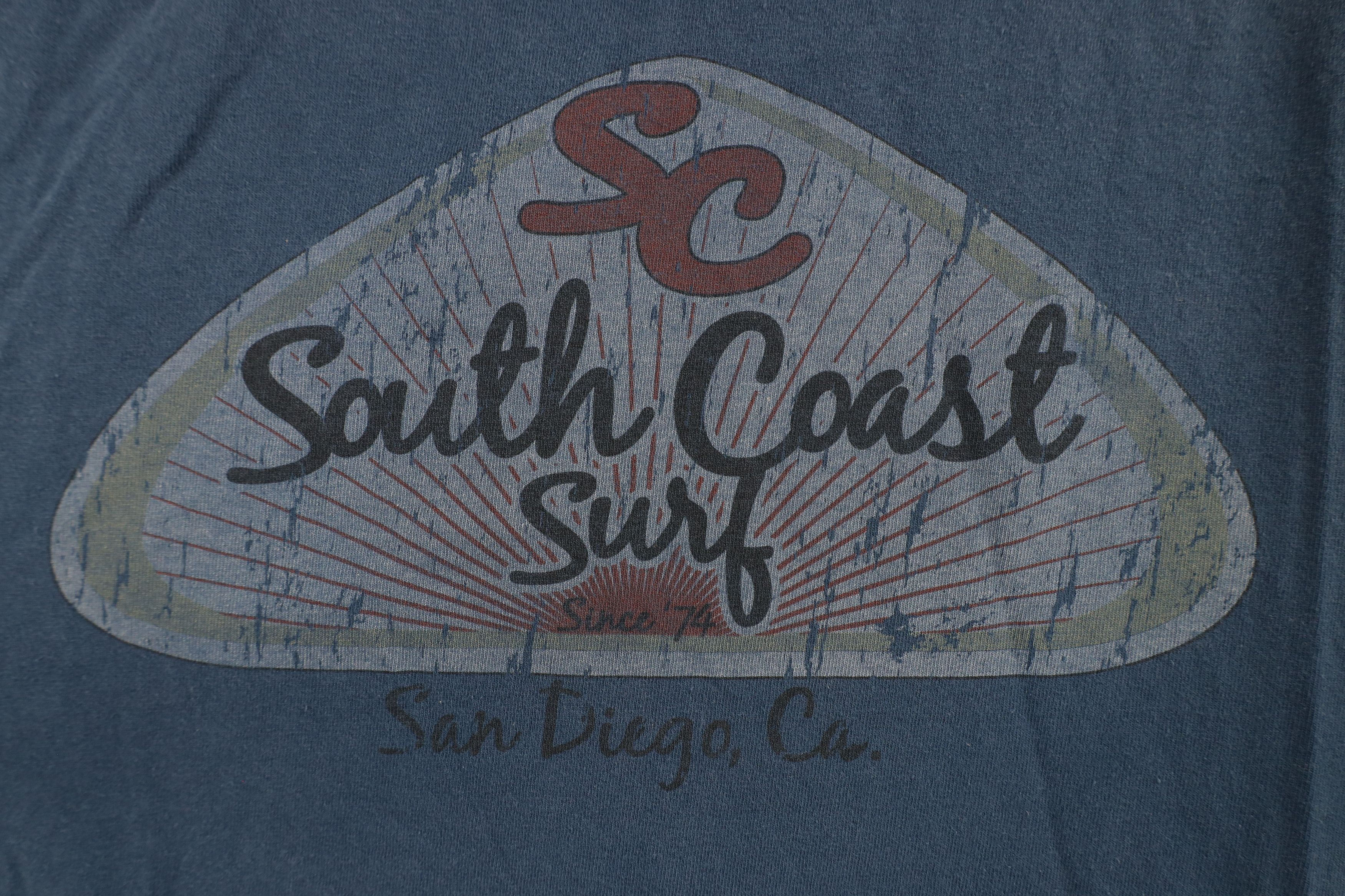 Vintage Vintage 90s Streetwear South Coast Surf T-Shirt Blue Cotton Size US M / EU 48-50 / 2 - 8 Thumbnail