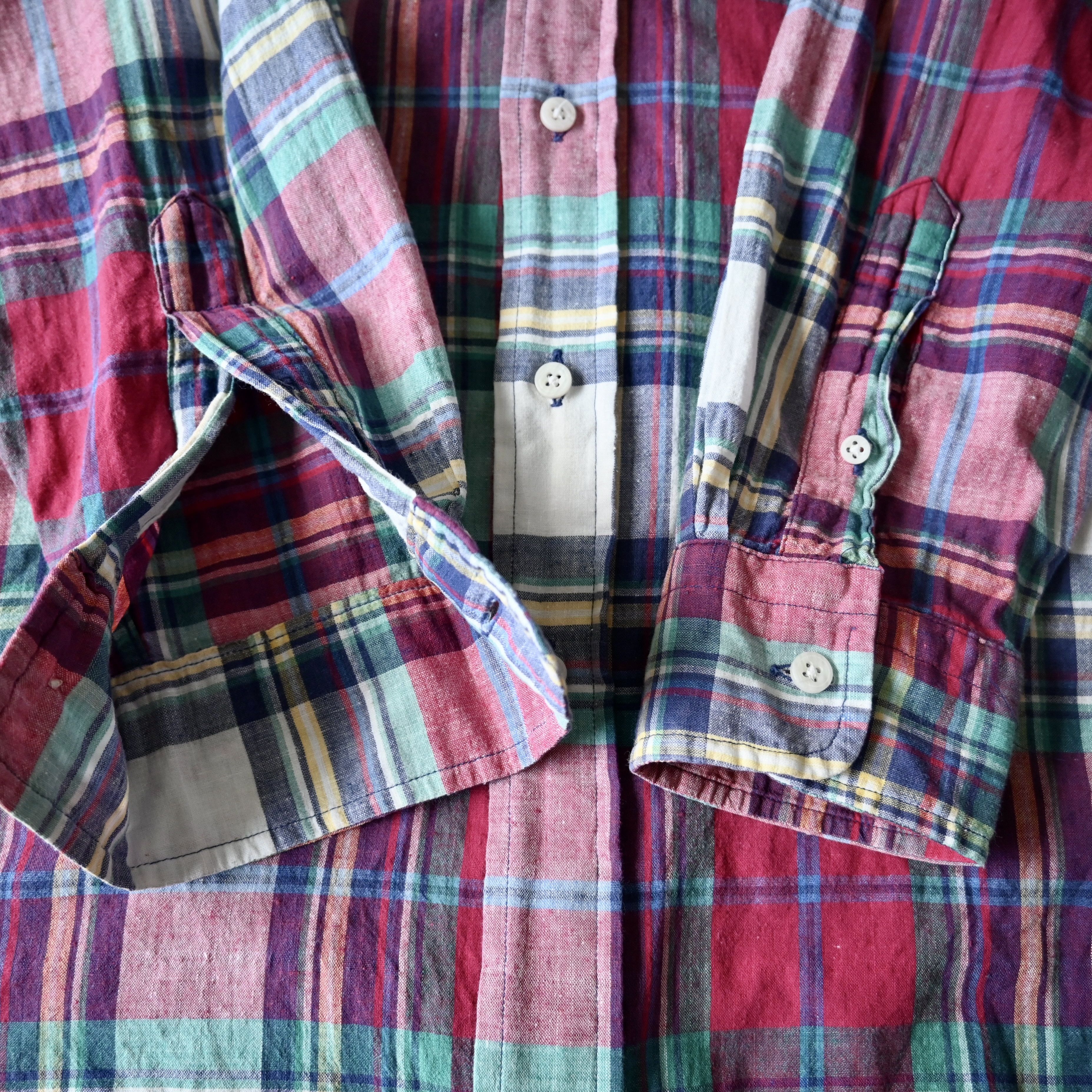 Vintage VTG 1990s Flying Scotsman India madras BD shirt Size US L / EU 52-54 / 3 - 12 Thumbnail