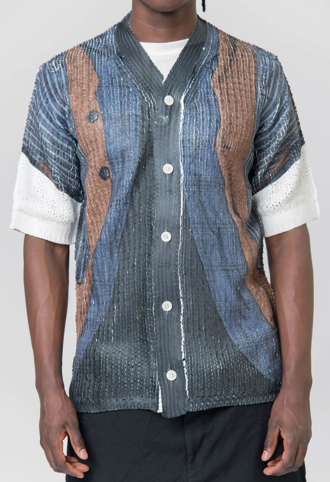 Comme des Garcons Homme Plus Printed Knit Shortsleeve Top Size US XL / EU 56 / 4 - 6 Thumbnail