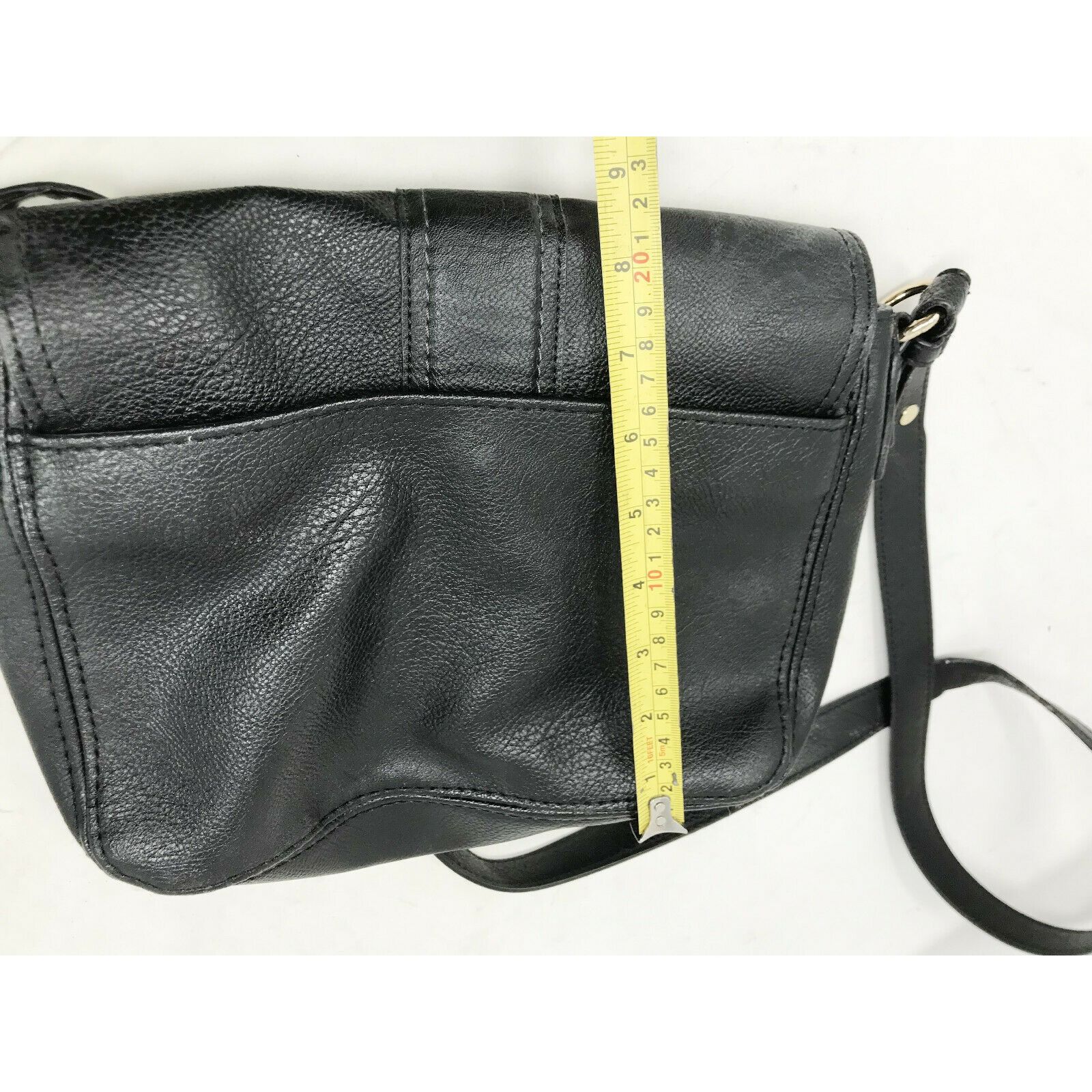 Liz Claiborne LIZ CLAIBORNE Black Faux Leather Crossbody Bag w Large Front Size ONE SIZE - 11 Thumbnail