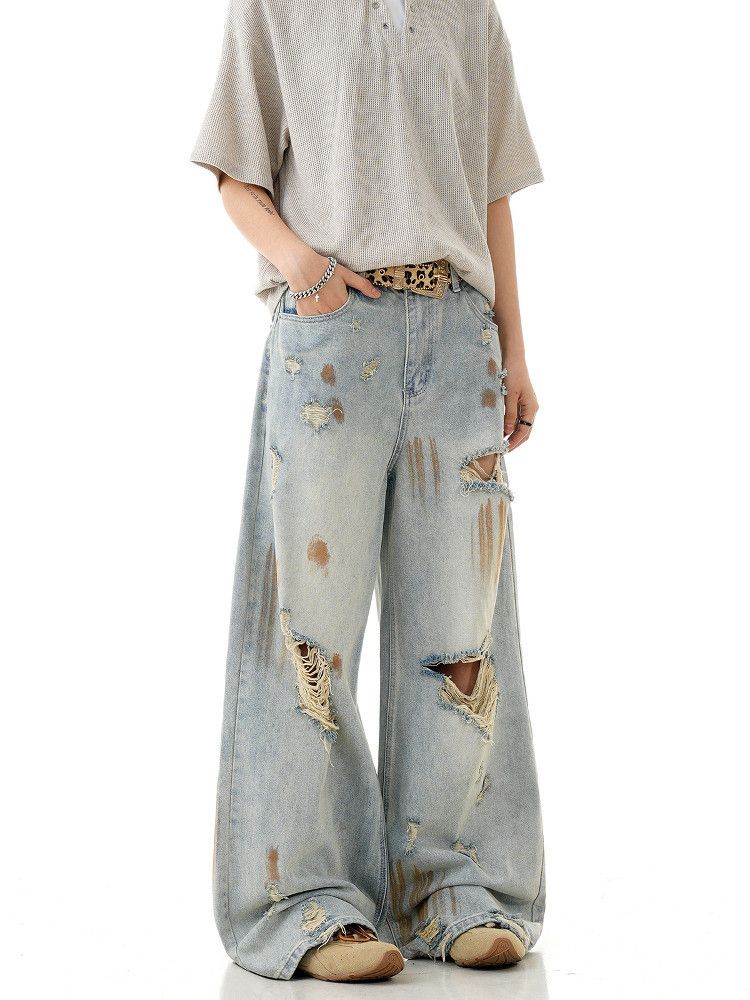 Vintage Men's American Retro Distressed Wide-Leg Jeans Size US 32 / EU 48 - 3 Thumbnail