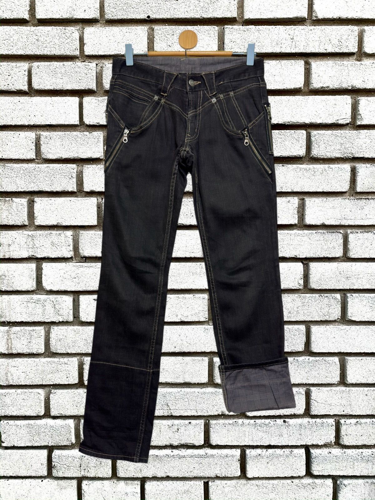 PPFM Vintage PPFM Japan Multi-Zipper Low Rise Punk Denim Pants Size US 28 / EU 44 - 1 Thumbnail