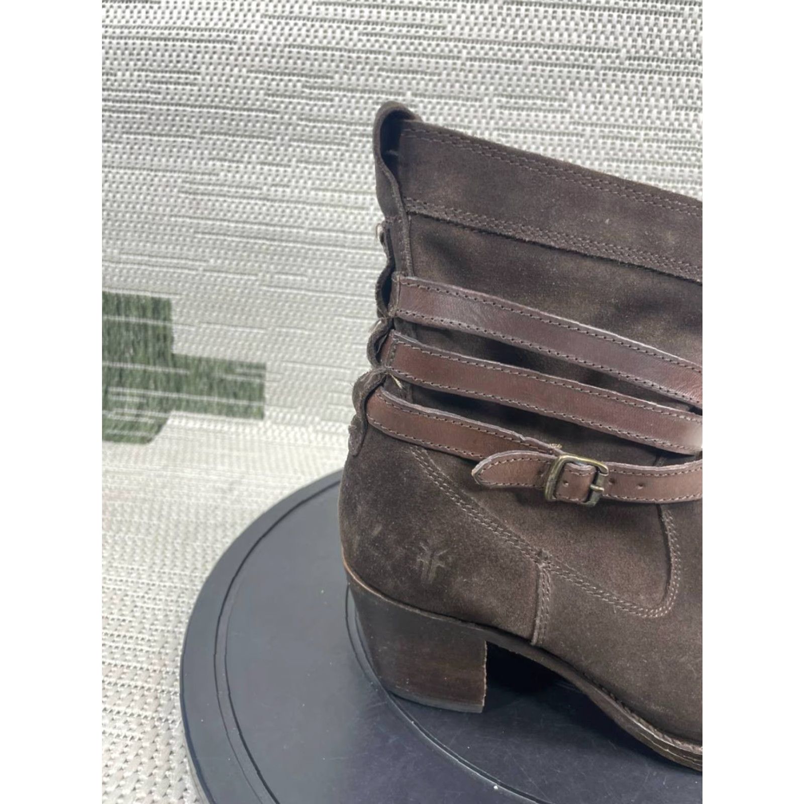 Frye Frye Boots Womens Bootie Brown Suede Jane Short 6 B Ankle Buckle Strap Casual Leather Insole Outsole Vintage No Menus Size 28" / US 6 / IT 42 - 3 Thumbnail