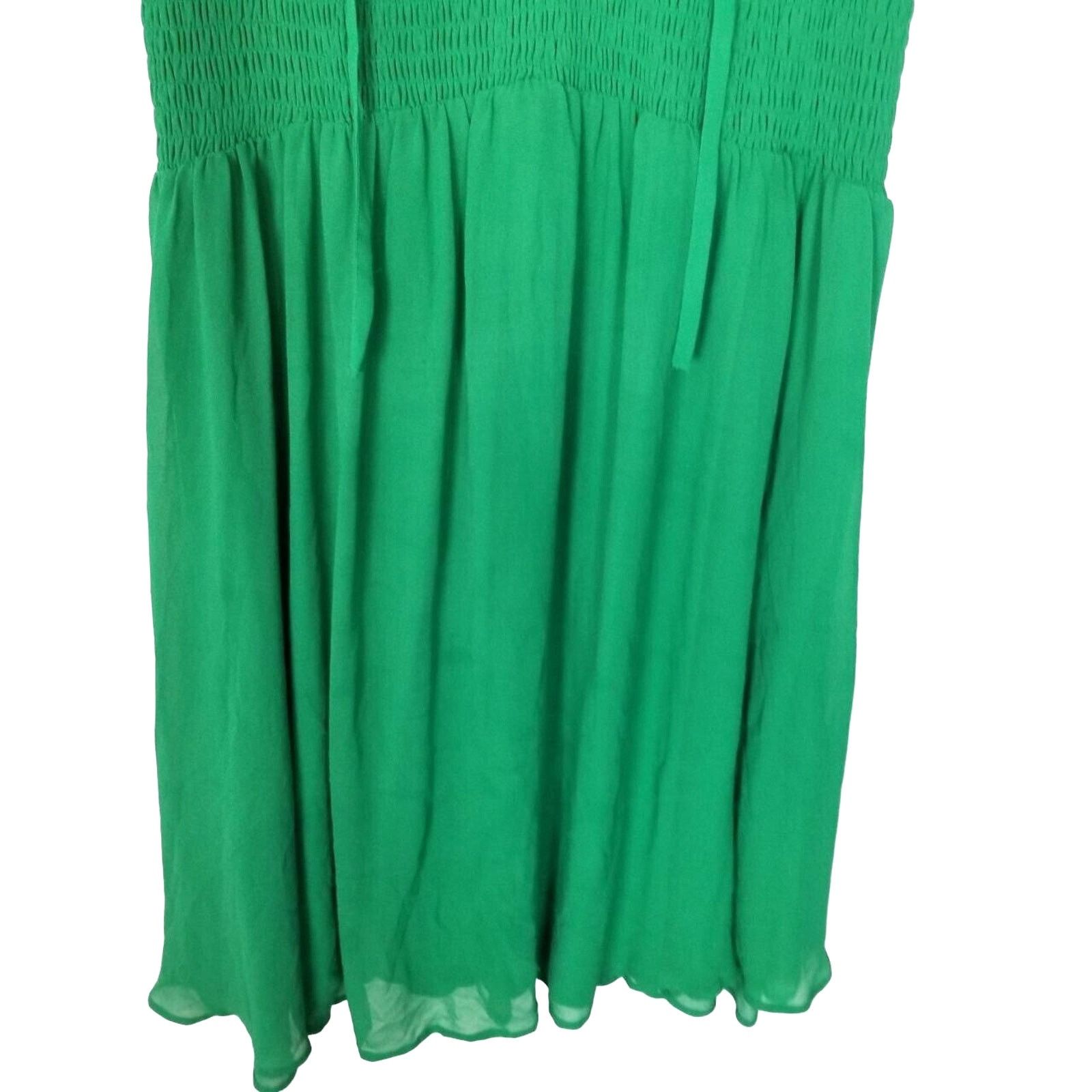 Corridor Torrid Chiffon Smocked Skater Dress Kelly Green Babydoll Size XXS / US 00 / IT 34 - 4 Thumbnail