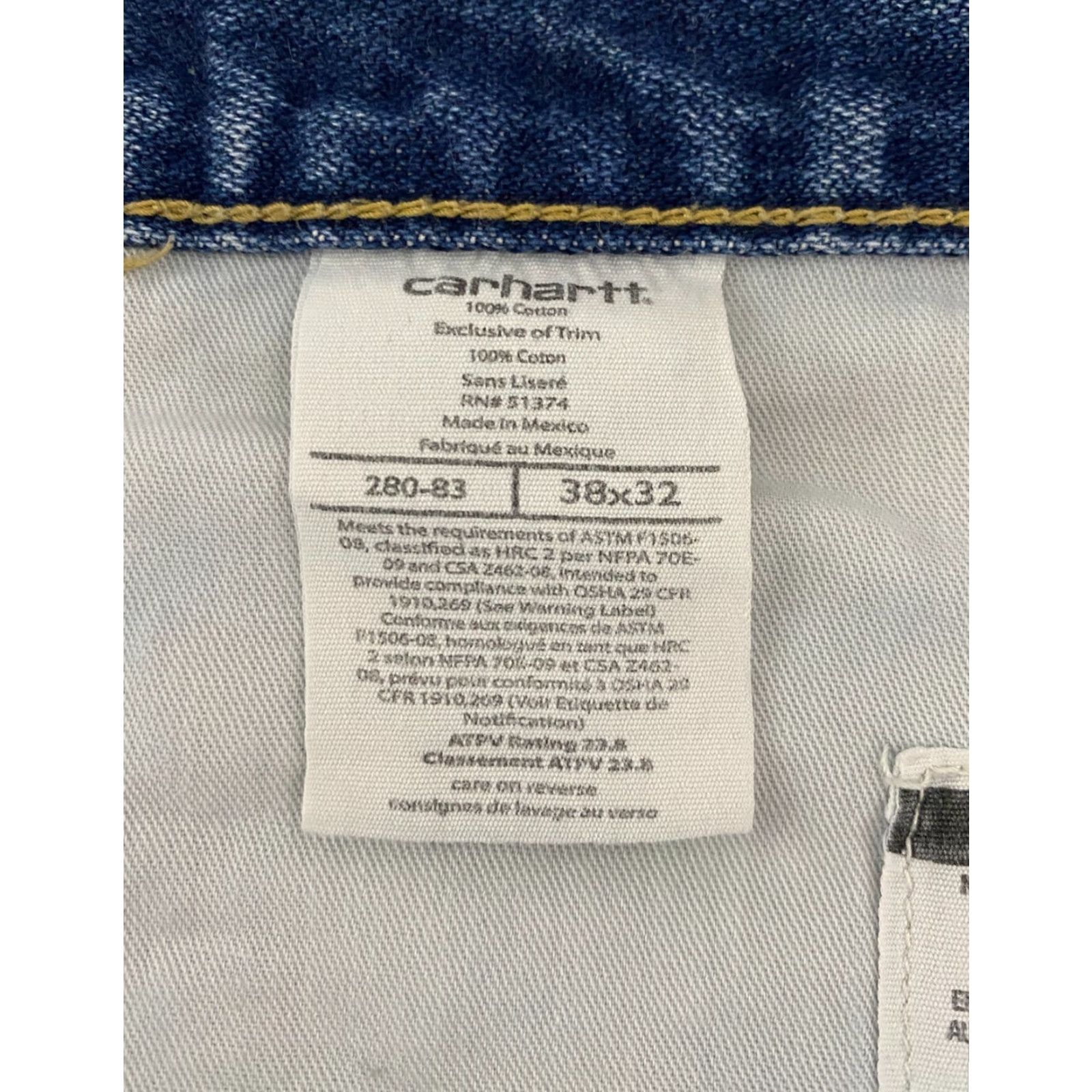 Carhartt VINTAGE Carhartt FR Men’s Jeans 38x32 Blue Flame-Resistant ARC2 NFPA2112 Denim 5-Pocket Mens Jeans Size US 38 / EU 54 - 3 Thumbnail
