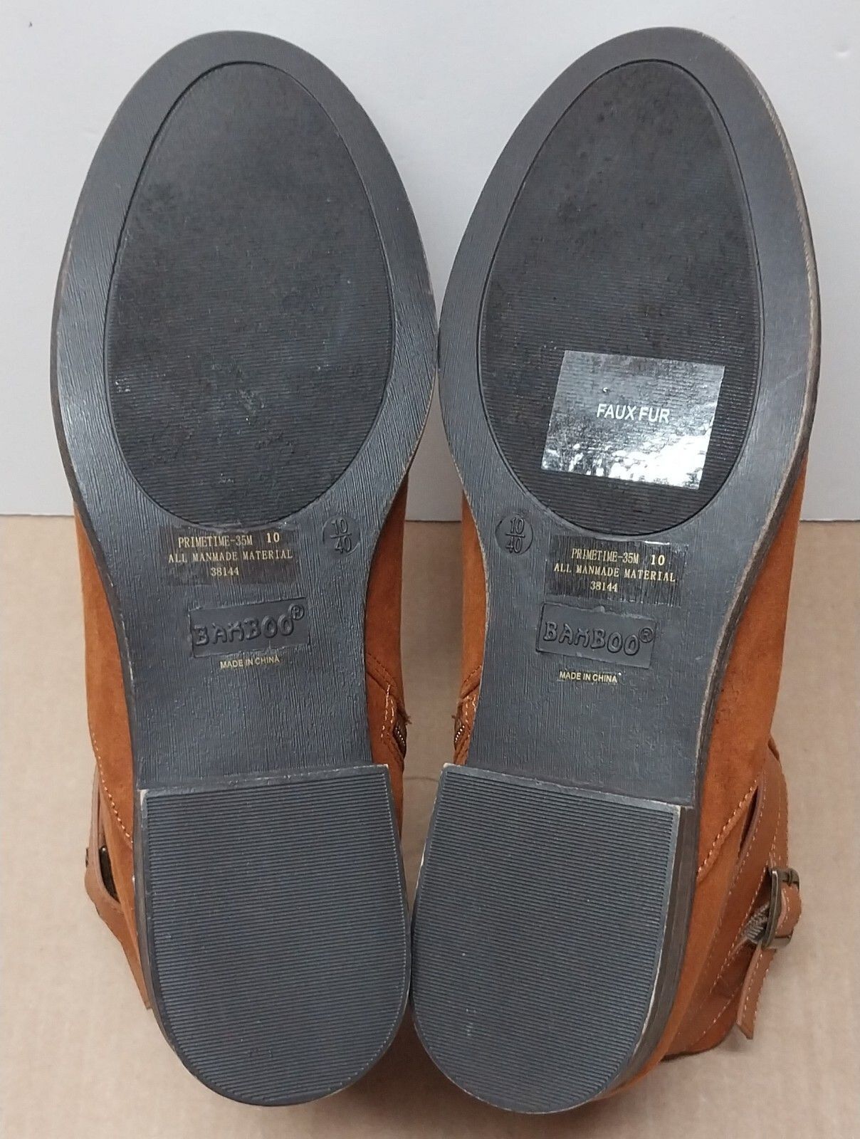 Other Bamboo Womens 10 Brown Suede Ankle Boots Booties Fur Lined Size US 10 / IT 40 - 4 Thumbnail