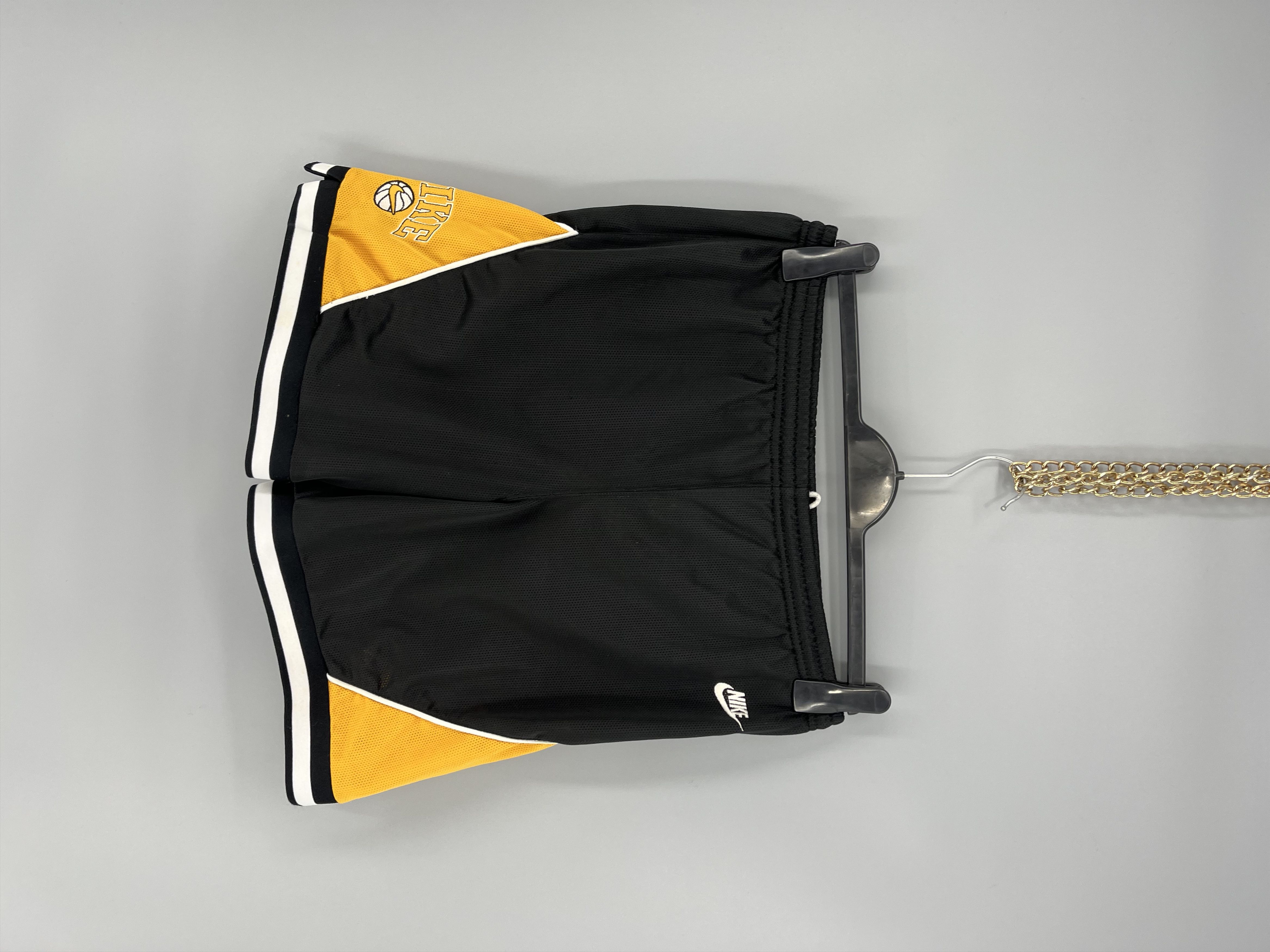NBA 90s Vintage Nike Black Nylon Mini Swoosh Shorts Travis Style Size US 30 / EU 46 - 1 Thumbnail
