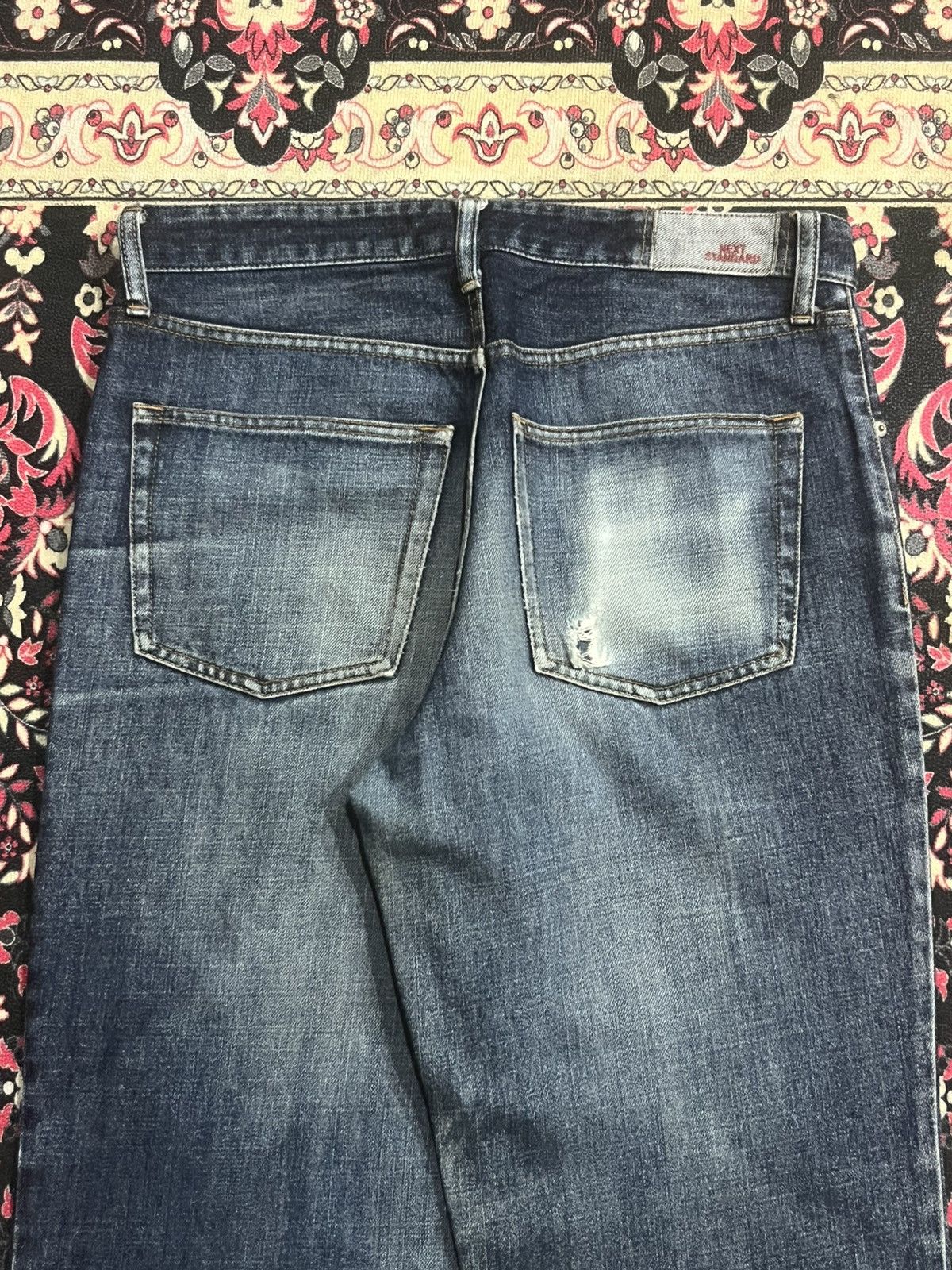 NEXT Vintage Next Standard Blue Faded Washed Loose Fit Jeans Size US 32 / EU 48 - 7 Thumbnail