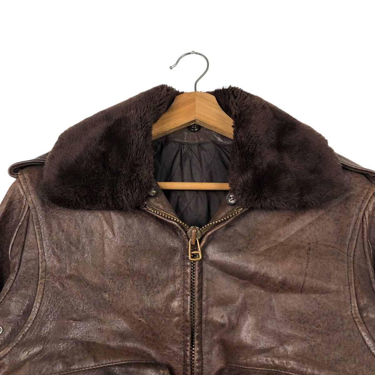 Japanese Brand 🔥VINTAGE LEATHER JACKET BIKER FREETIME FUR COLLAR Size US S / EU 44-46 / 1 - 4 Thumbnail