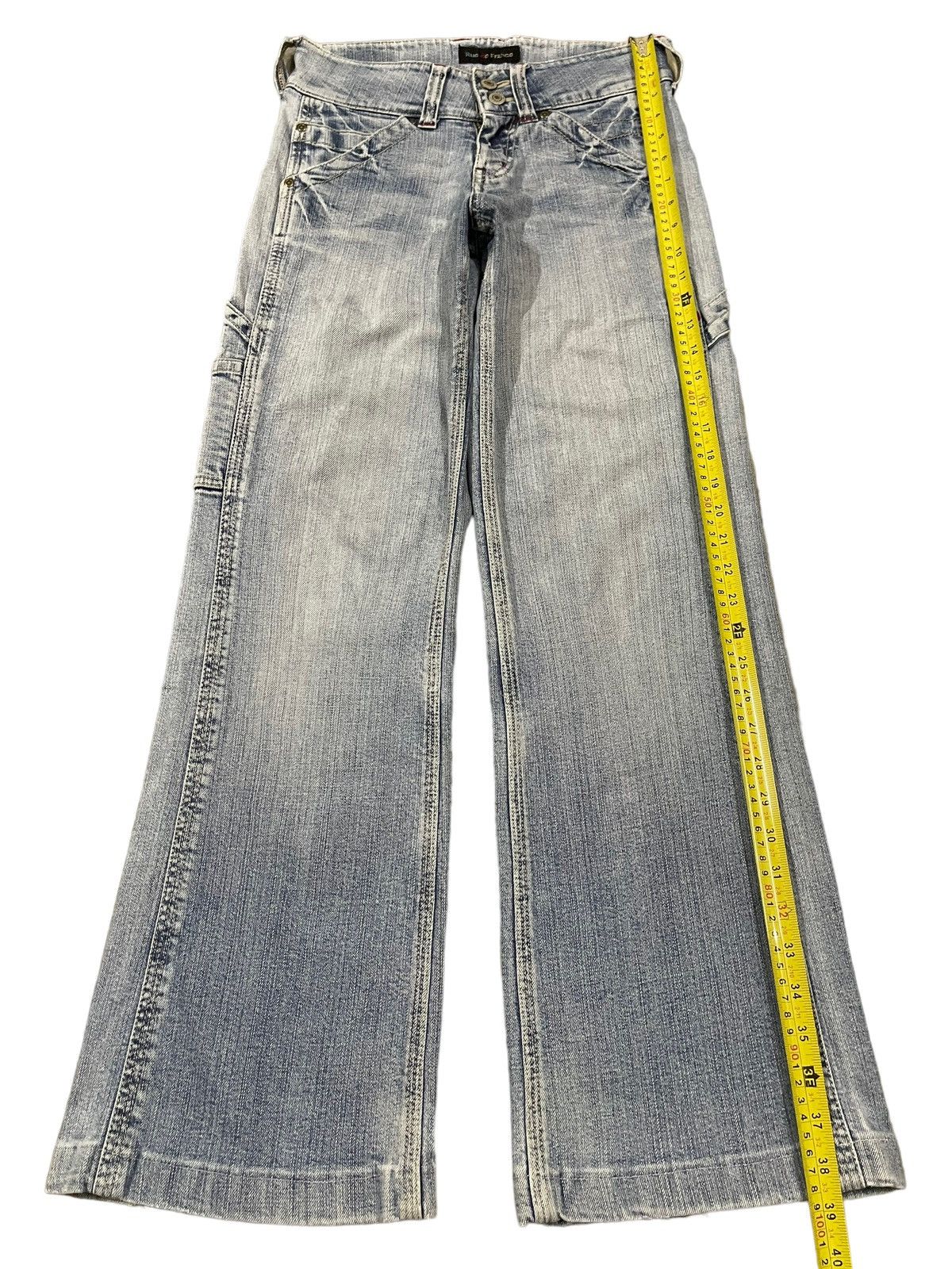 14th Addiction Vintage Rue De France Blue Wash Style Wide Leg Jeans Size US 28 / EU 44 - 13 Thumbnail