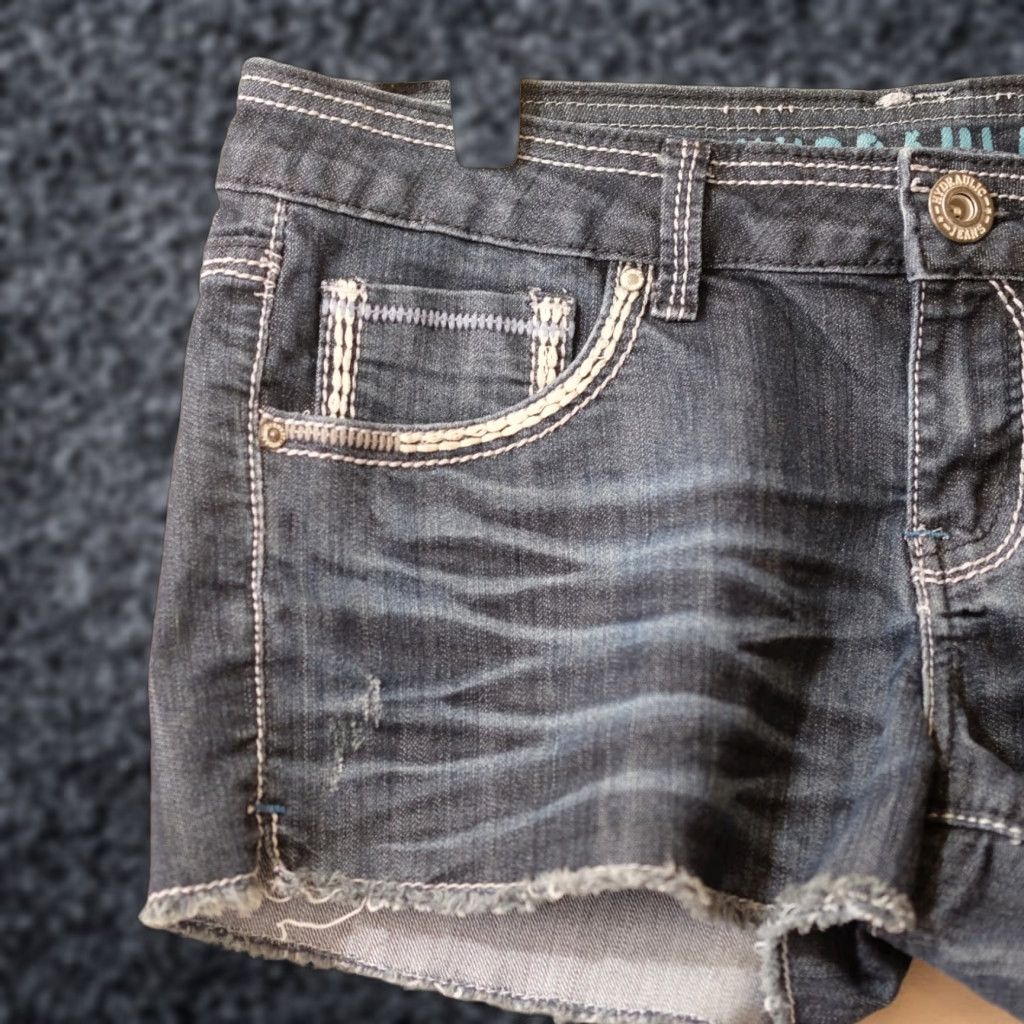 Denime Hydraulic Jeans Cut Off Denim Thick Stitch Embroidered Shorts Size 13/14 Blue Womens Size 24" / US 00 / IT 34 - 1 Thumbnail