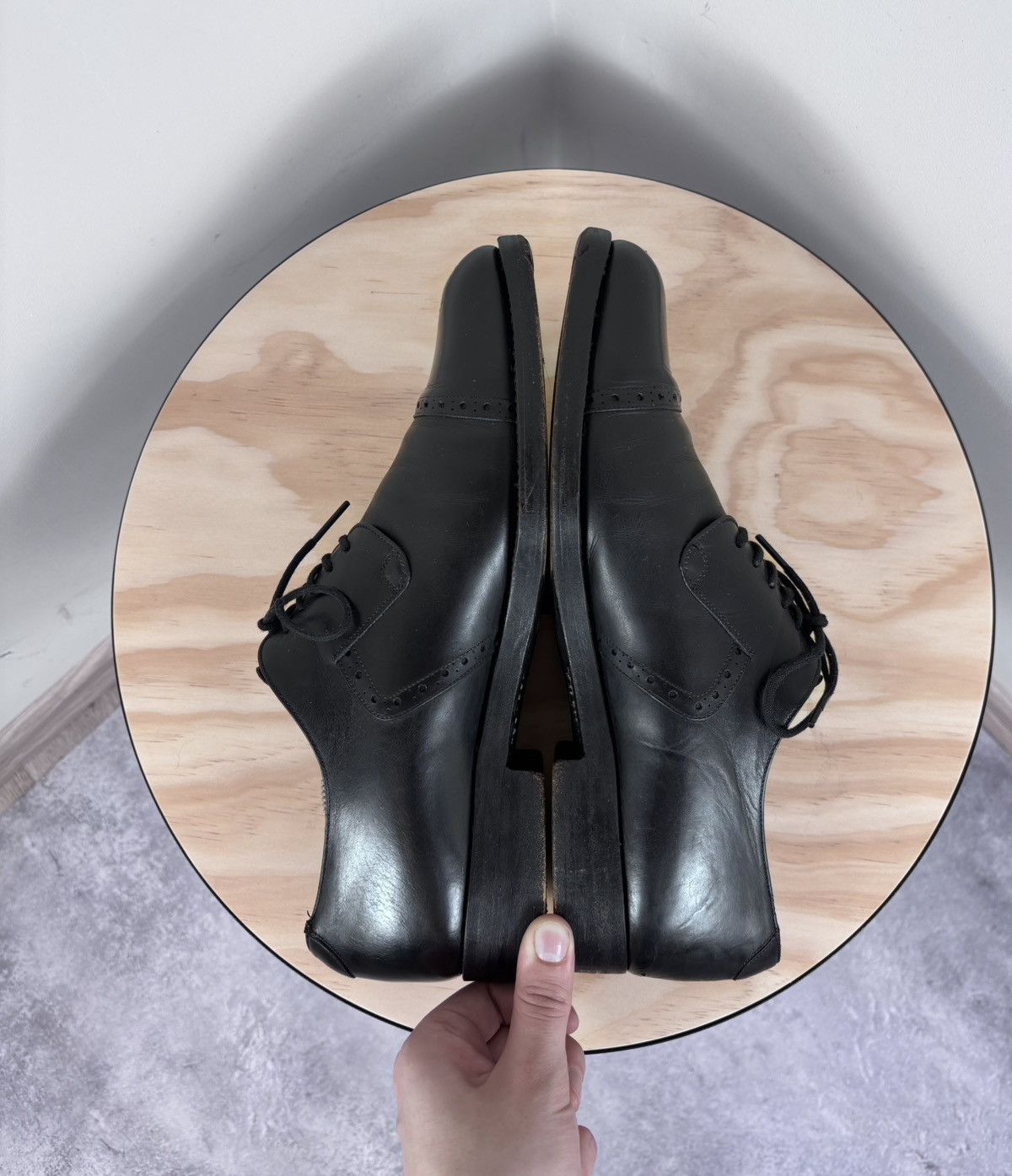 Handmade Regain Handmade Men’s Black Leather Oxford Dress Shoes Size US 9 / EU 42 - 18 Thumbnail
