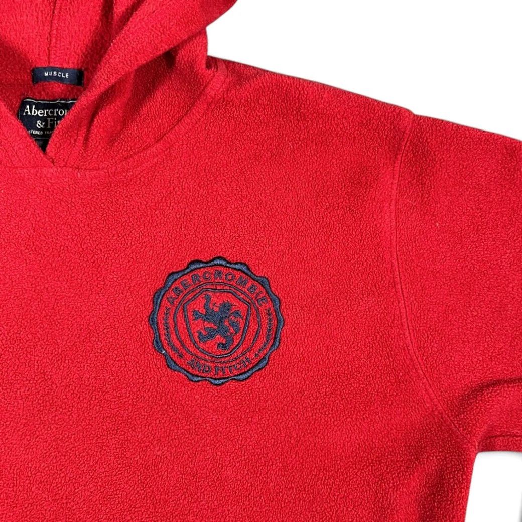 Abercrombie & Fitch VINTAGE Abercrombie & Fitch Hoodie Adult MEDIUM Red Fleece Crest Logo 90s Pullover Long Sleeve Size US M / EU 48-50 / 2 - 2 Thumbnail
