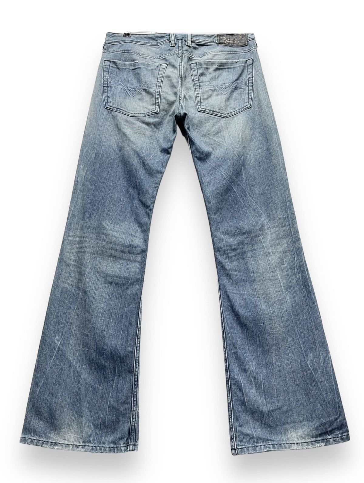 Diesel Vtg DIESEL ZATHAN Regular Bootcut Flare Mud Wash Blue 31x32 Size US 31 - 3 Thumbnail