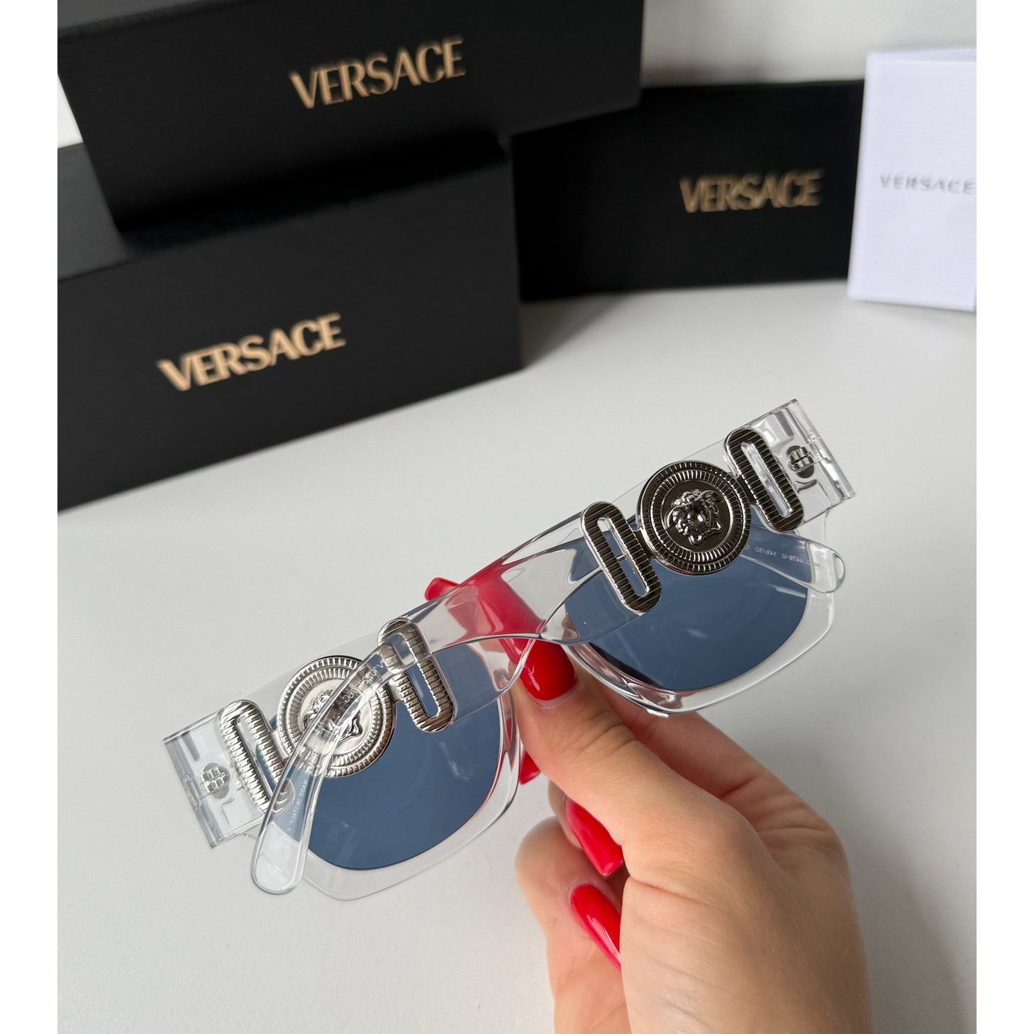 Versace Copied - NEW Versace VE4479U Clear Biggie Sunglasses Size ONE SIZE - 4 Thumbnail