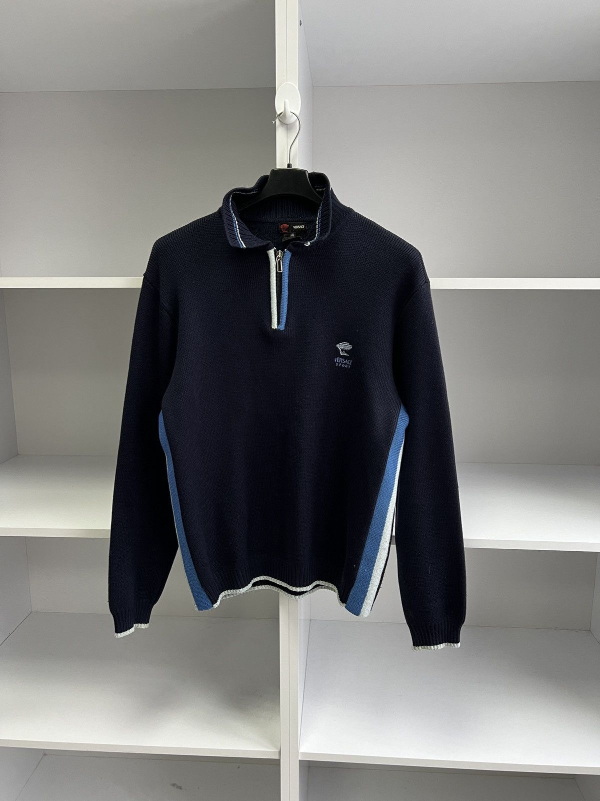 Designer × Versace × Vintage Vintage Versace Sport 1/3 zip knit sweater Size US M / EU 48-50 / 2 - 3 Thumbnail