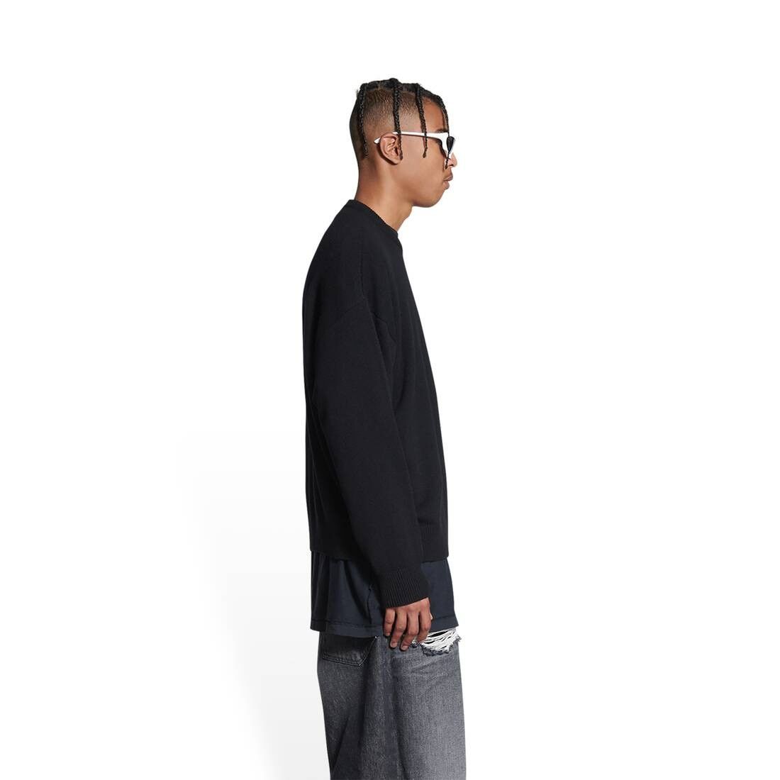 Balenciaga o1mt1gz0125 3B Sports Icon Sweater in Black Size US XL / EU 56 / 4 - 4 Thumbnail