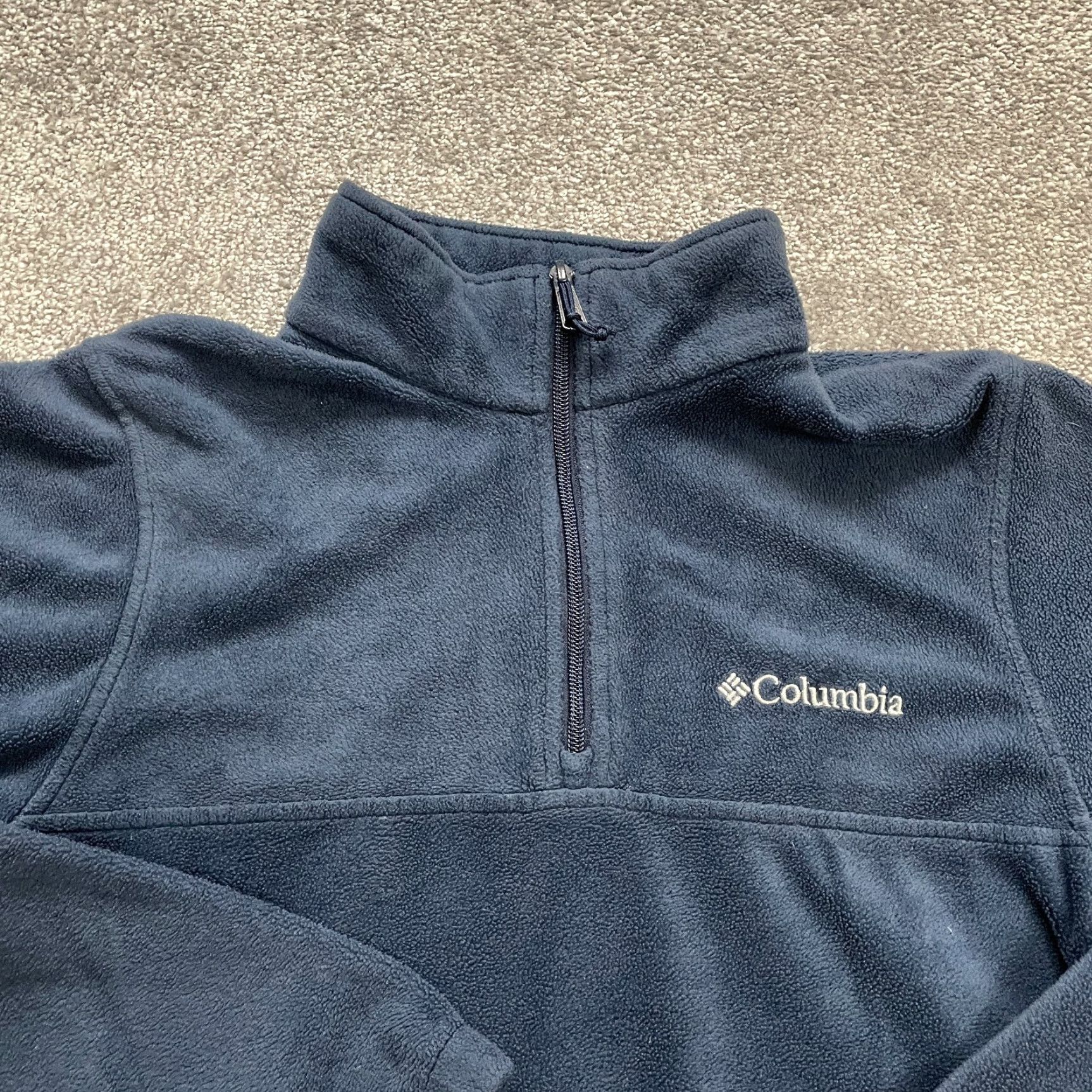 Vintage Columbia Jacket Mens Small Dark Blue Zip Up High Neck Fleece Outdoor Sweatshirt Size US S / EU 44-46 / 1 - 3 Thumbnail
