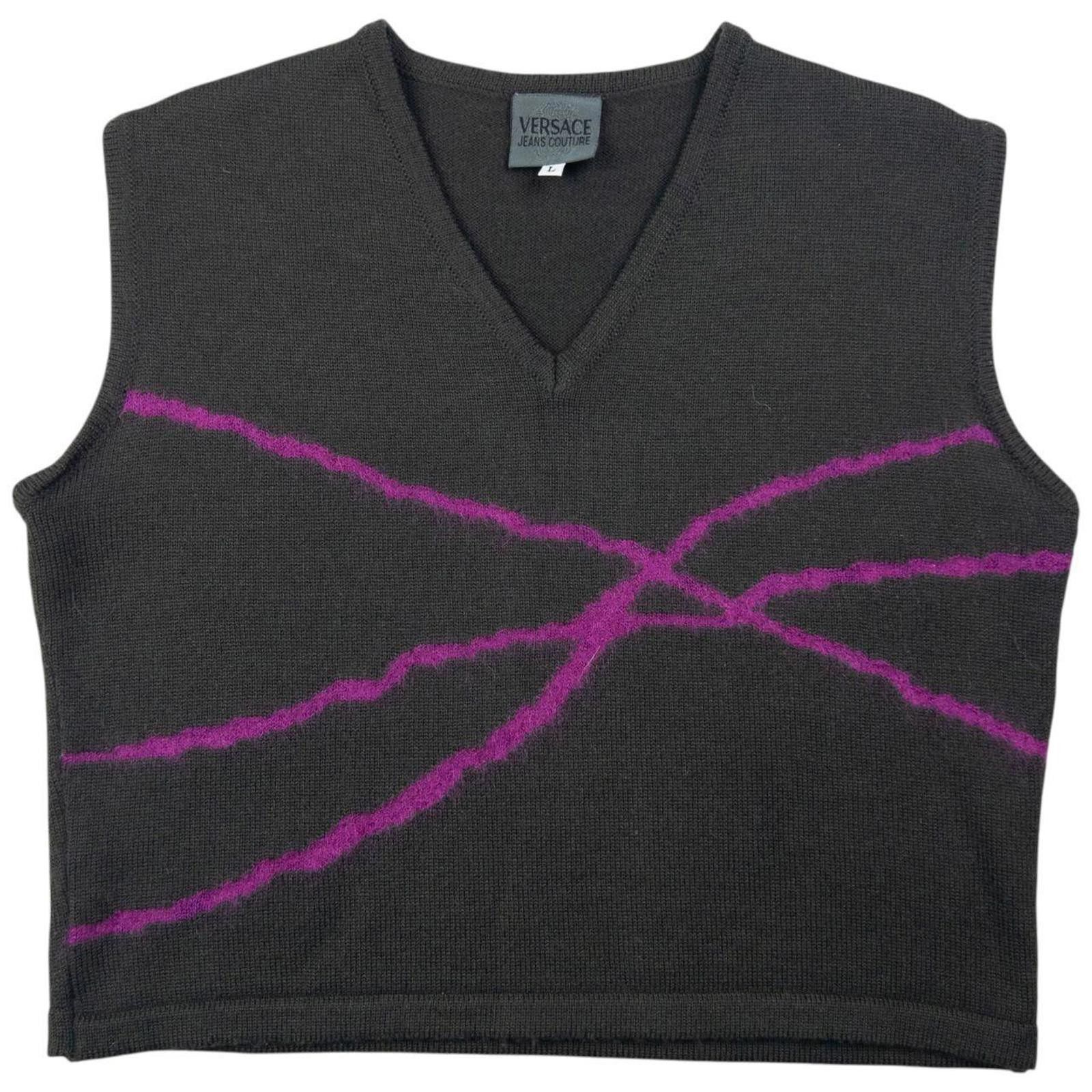 Versace Vintage Versace Jeans Couture Cropped Sweater Vest Size L Size L / US 10 / IT 46 - 1 Thumbnail