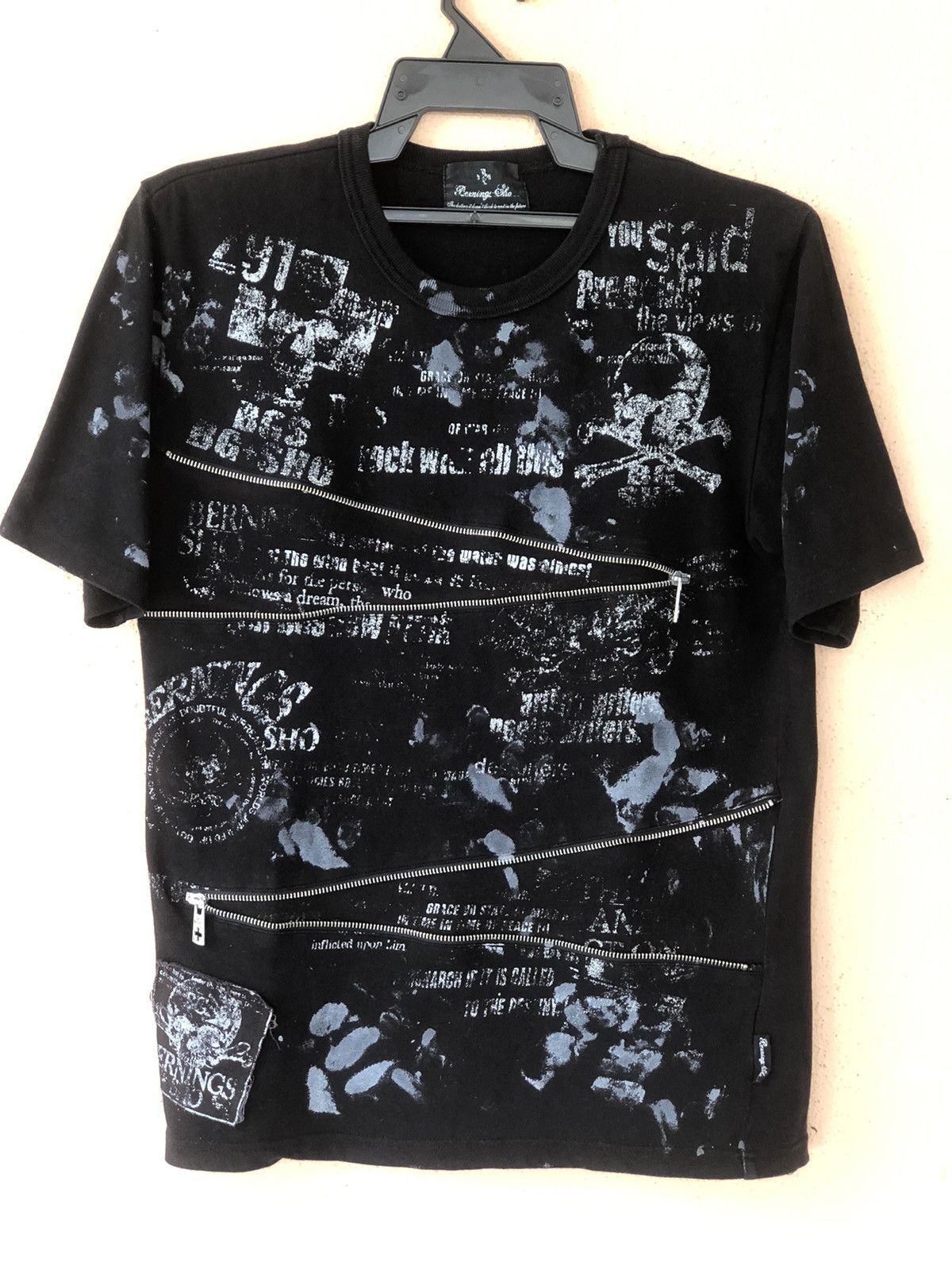 If Six Was Nine × Japanese Brand × Vintage Vintage Zipper PUNK GOTHIC Skull Design Tee Size US M / EU 48-50 / 2 - 1 Thumbnail