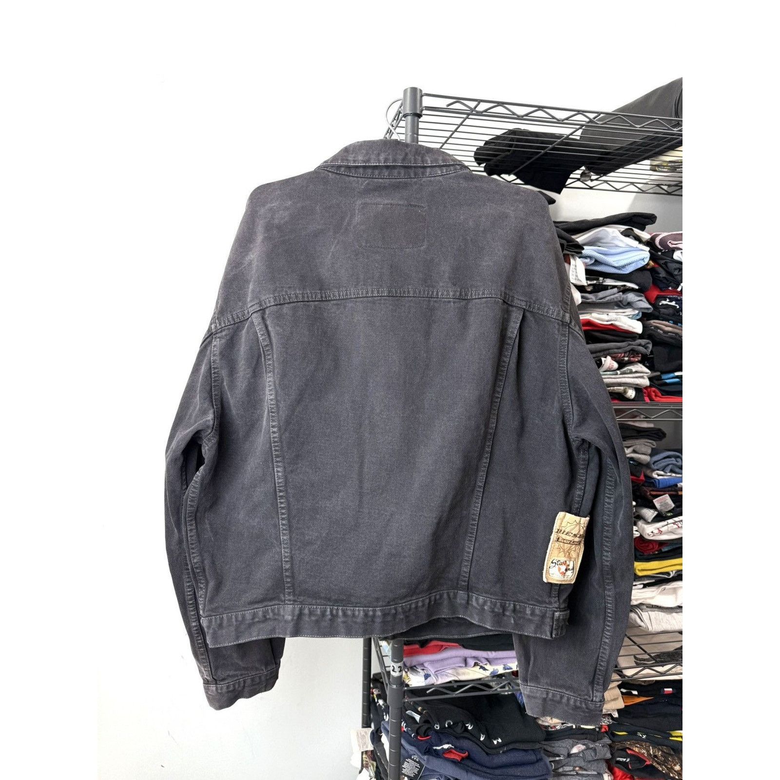 Diesel 💥Rare! Vintage Diesel Denim Jacket Archive Leather Patch Size US XXL / EU 58 / 5 - 2 Thumbnail